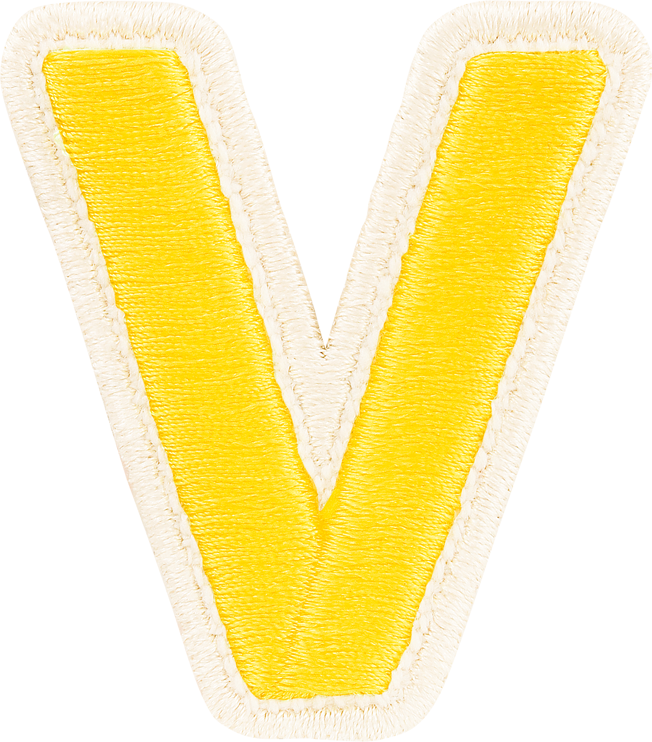Lemon Rolled Embroidery Letter Patches