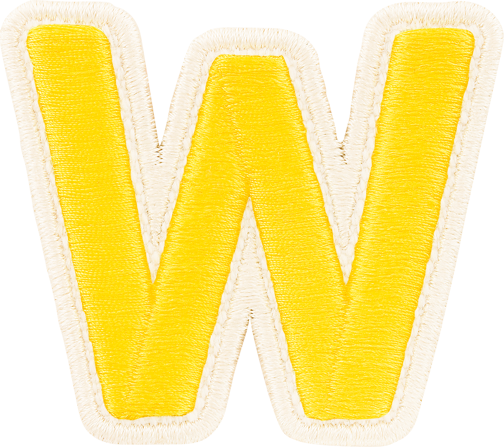 Lemon Rolled Embroidery Letter Patches