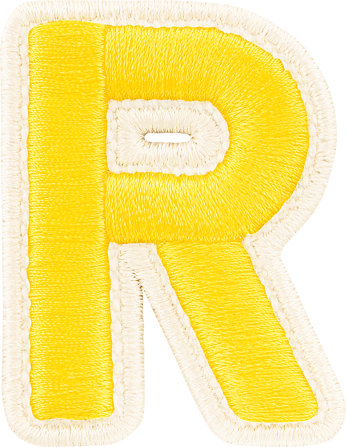 Lemon Rolled Embroidery Letter Patches