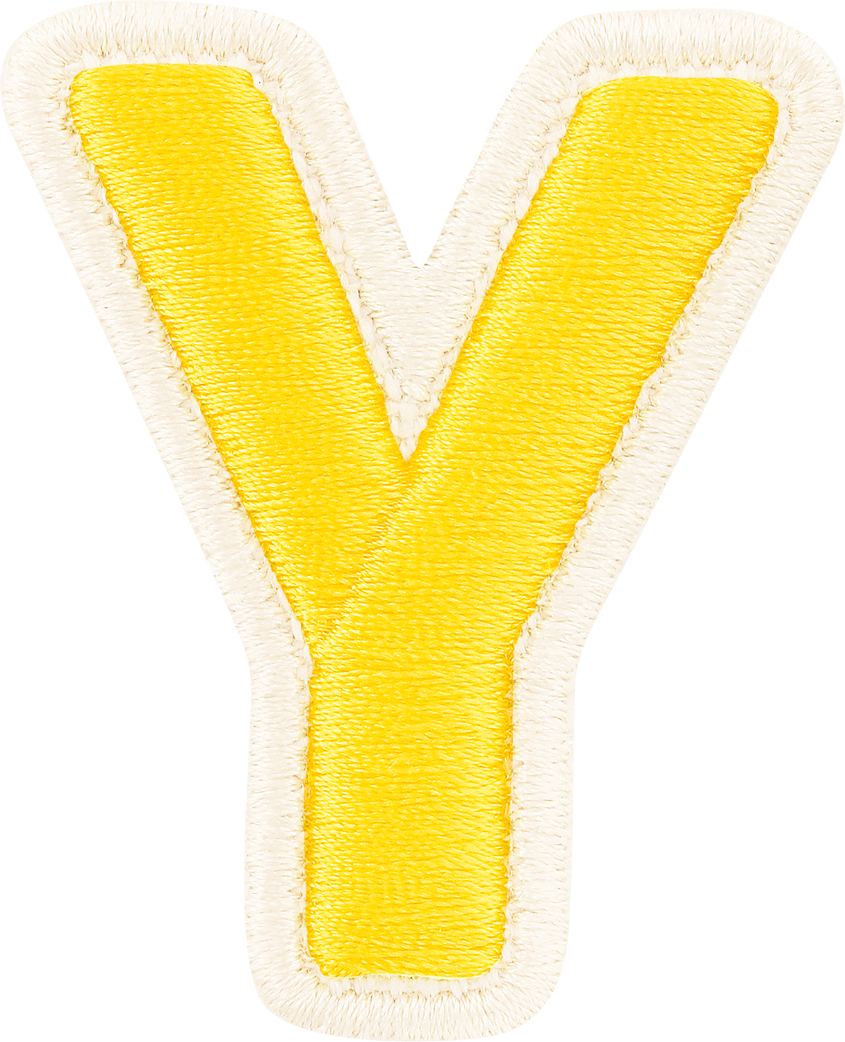 Lemon Rolled Embroidery Letter Patches