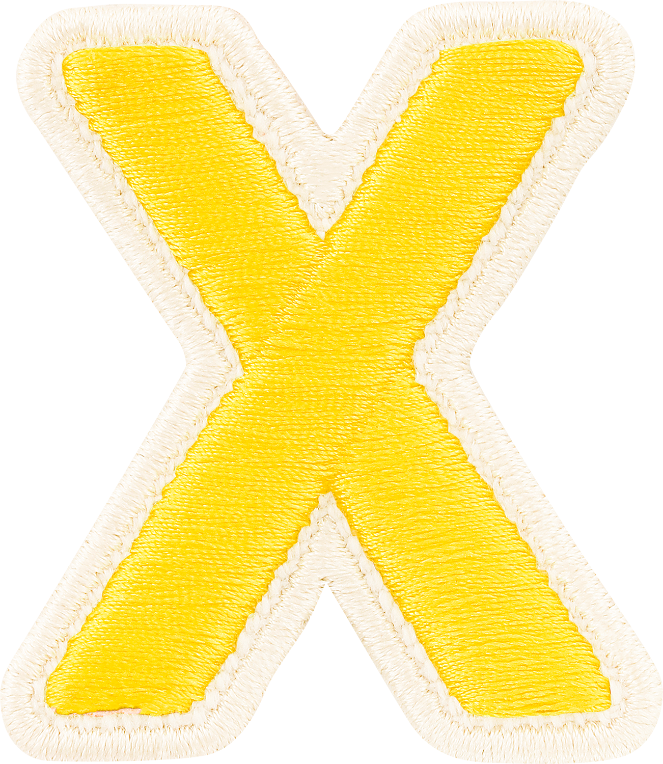 Lemon Rolled Embroidery Letter Patches