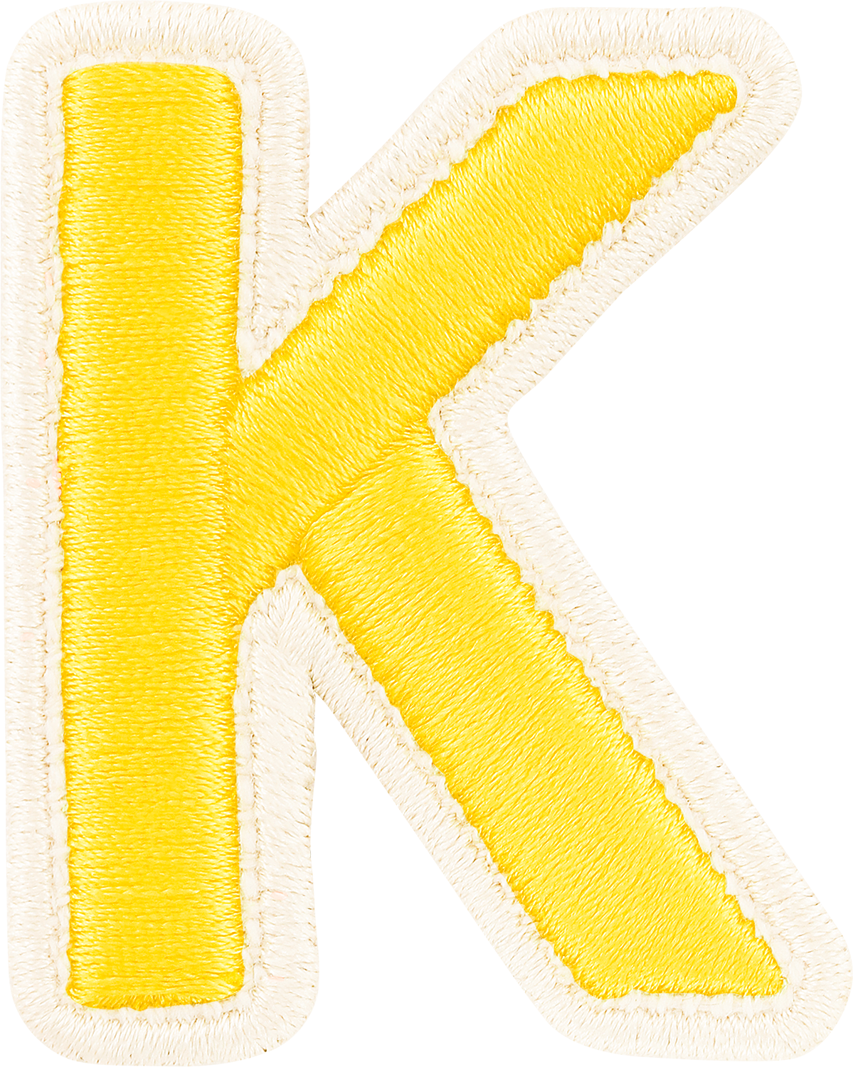 Lemon Rolled Embroidery Letter Patches