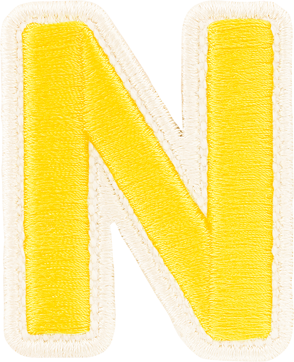 Lemon Rolled Embroidery Letter Patches