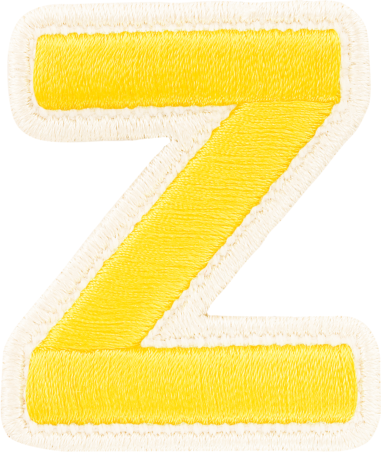 Lemon Rolled Embroidery Letter Patches