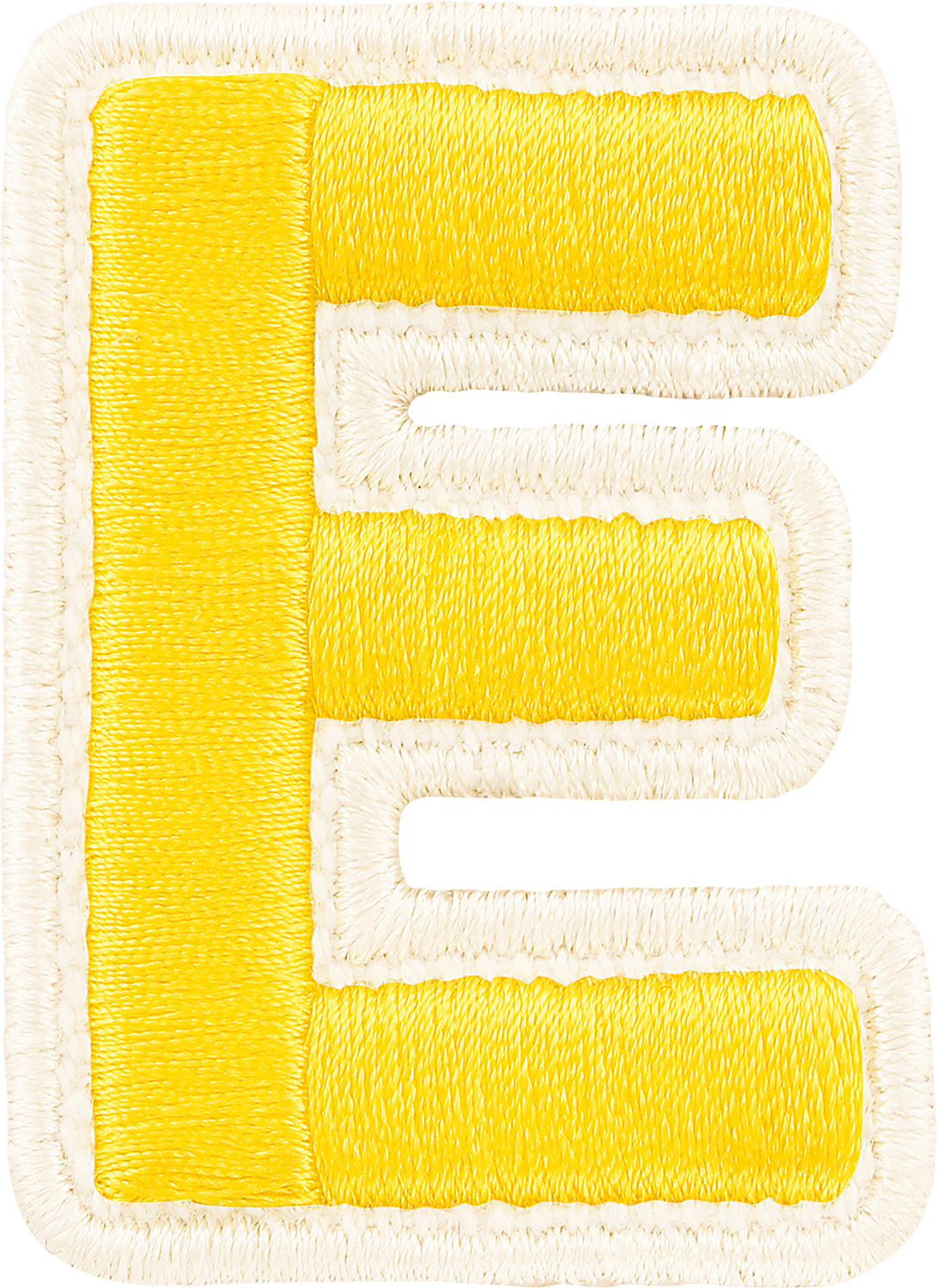 Lemon Rolled Embroidery Letter Patches