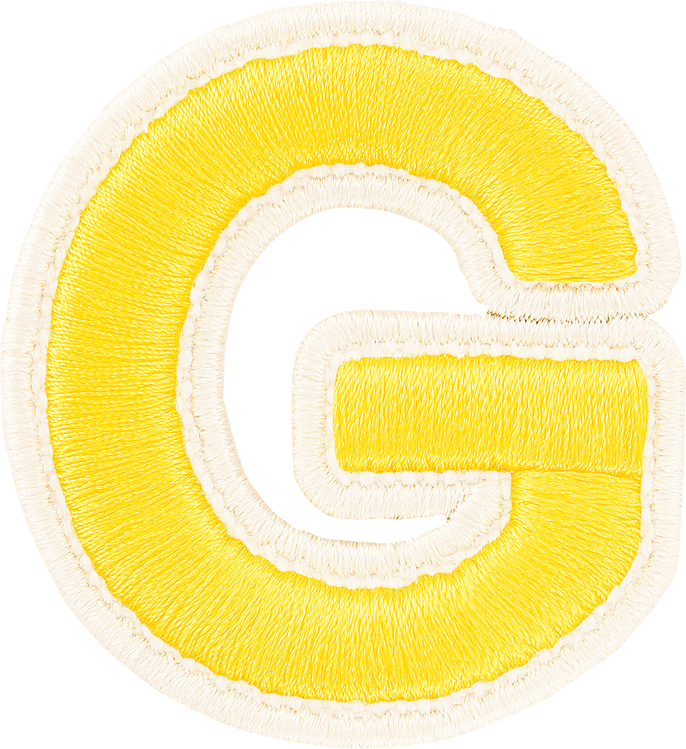 Lemon Rolled Embroidery Letter Patches