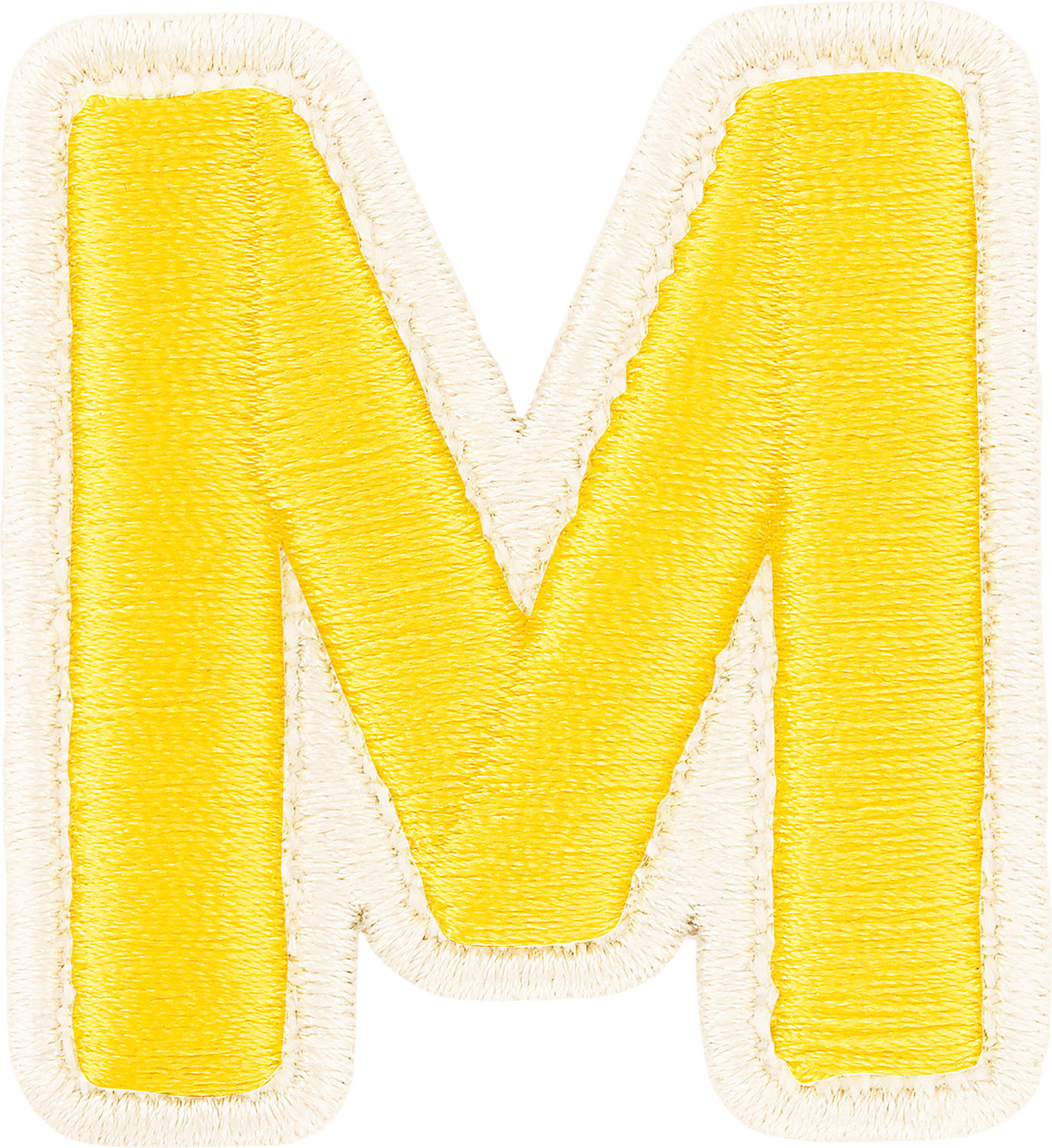 Lemon Rolled Embroidery Letter Patches