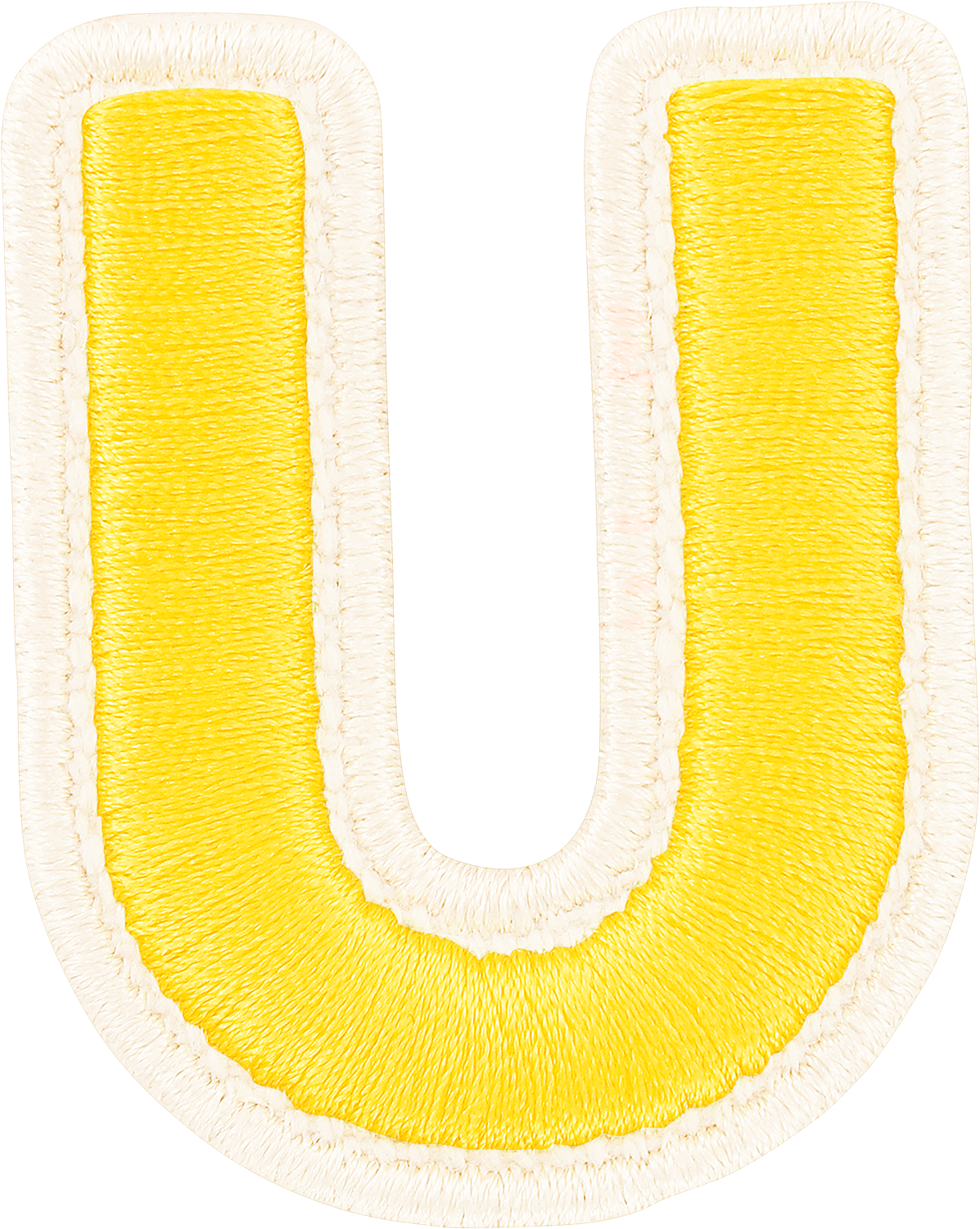Lemon Rolled Embroidery Letter Patches