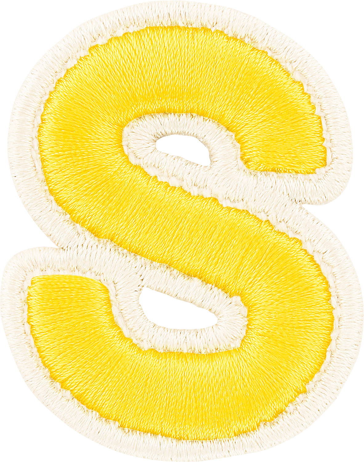 Lemon Rolled Embroidery Letter Patches