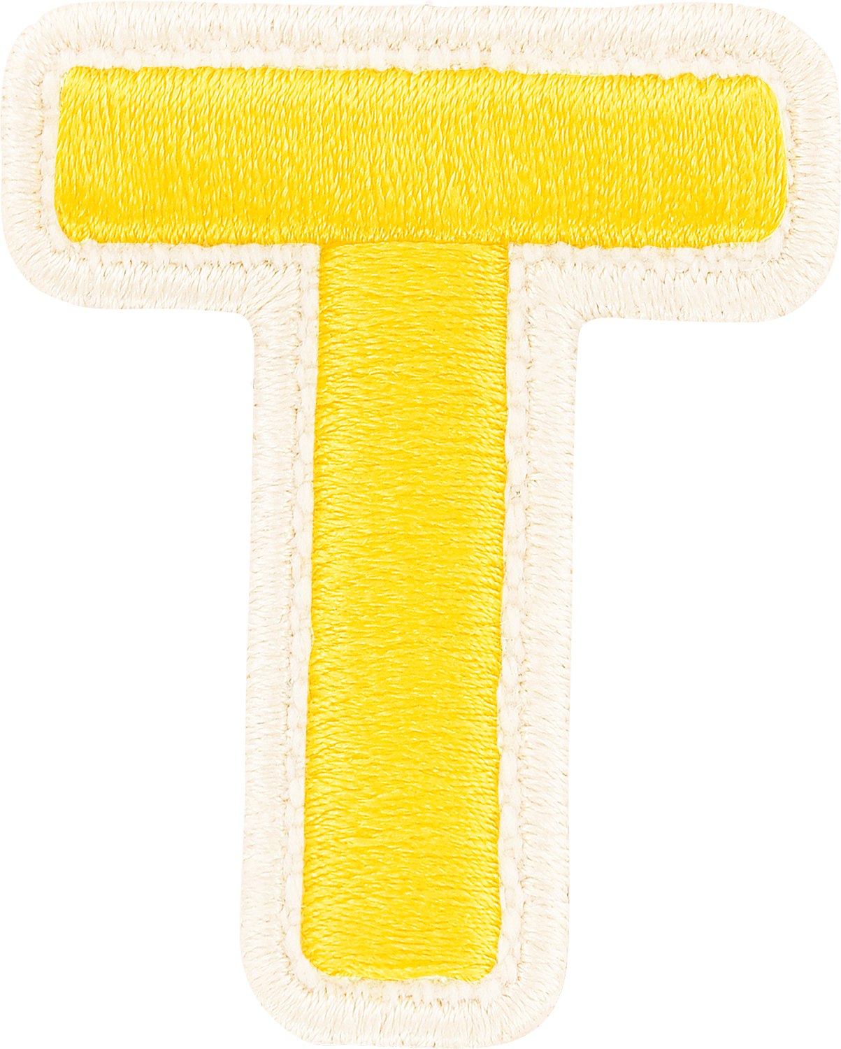 Lemon Rolled Embroidery Letter Patches