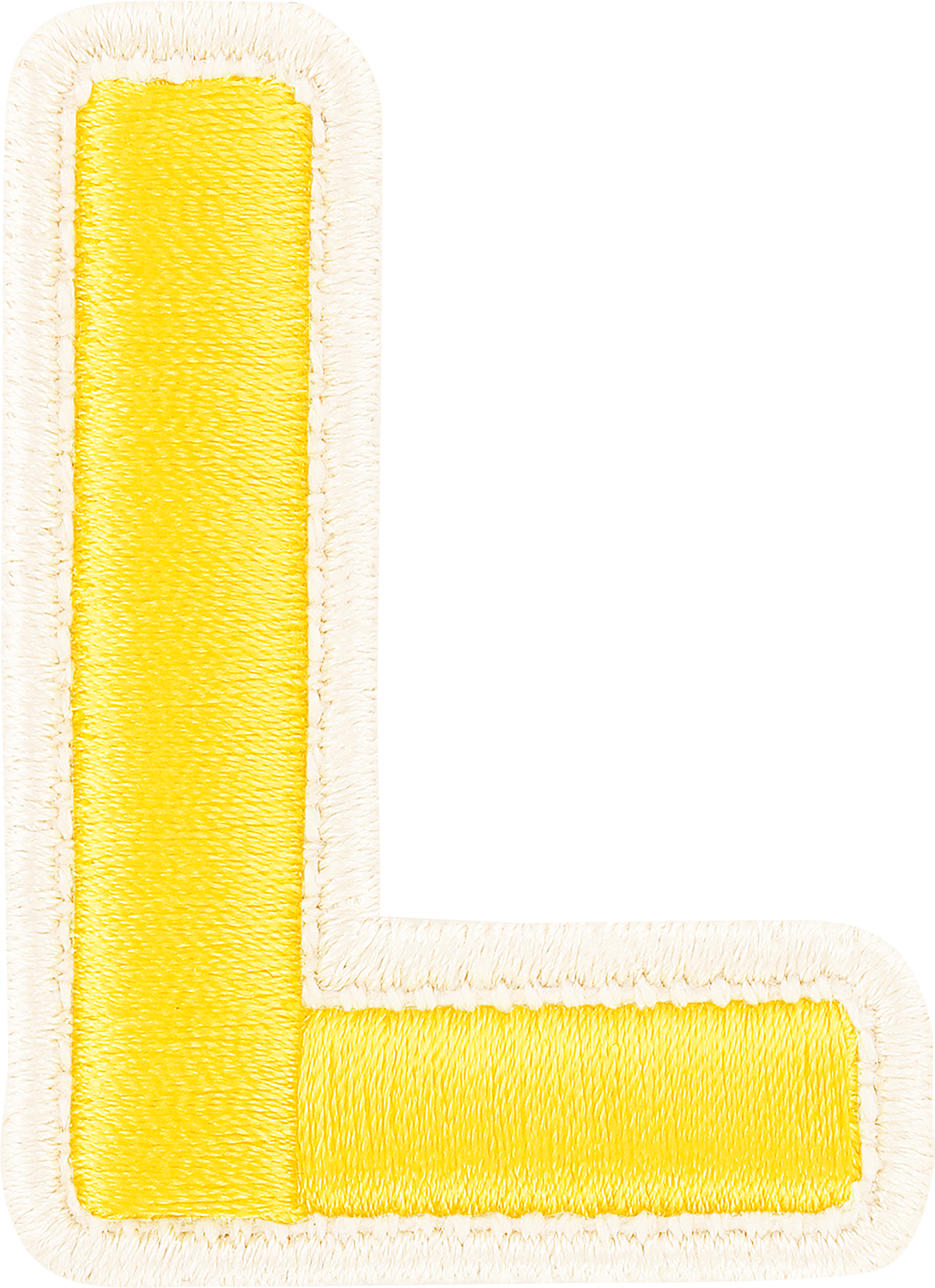 Lemon Rolled Embroidery Letter Patches