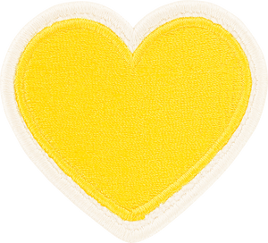 Lemon Rolled Embroidery Heart Patch