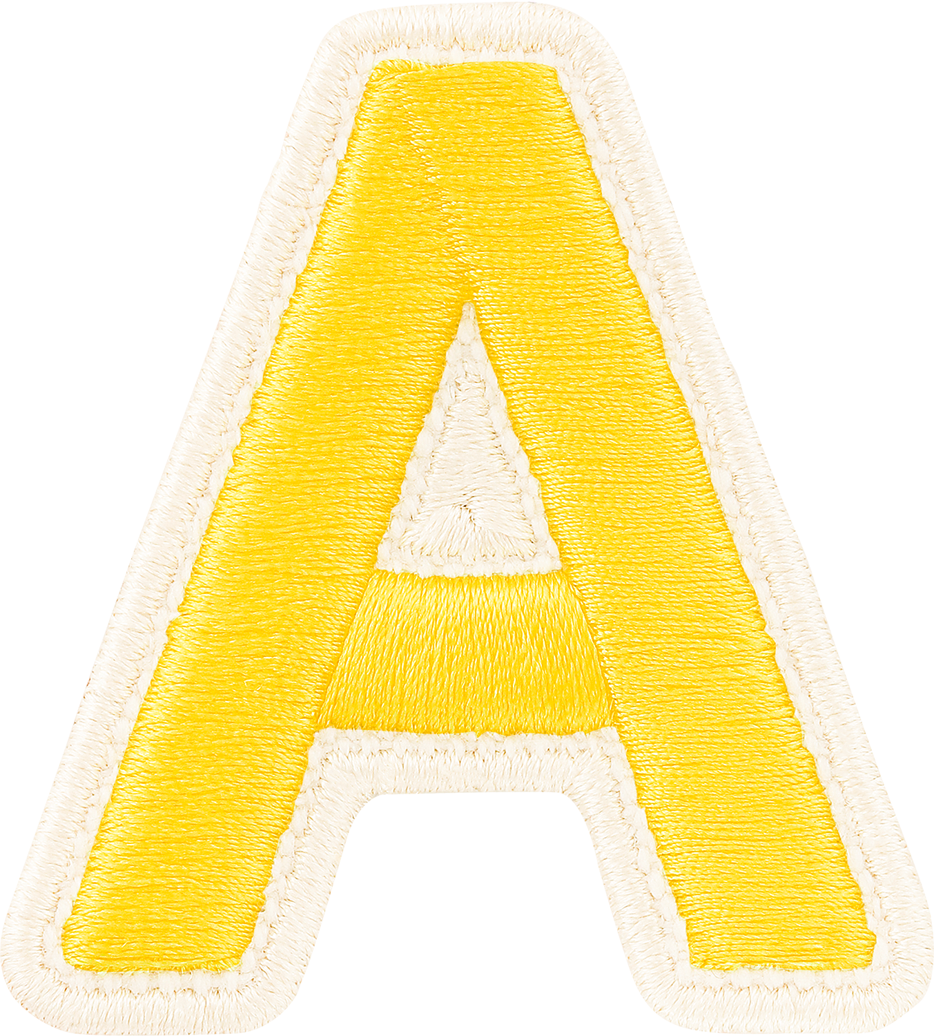 Lemon Rolled Embroidery Letter Patches