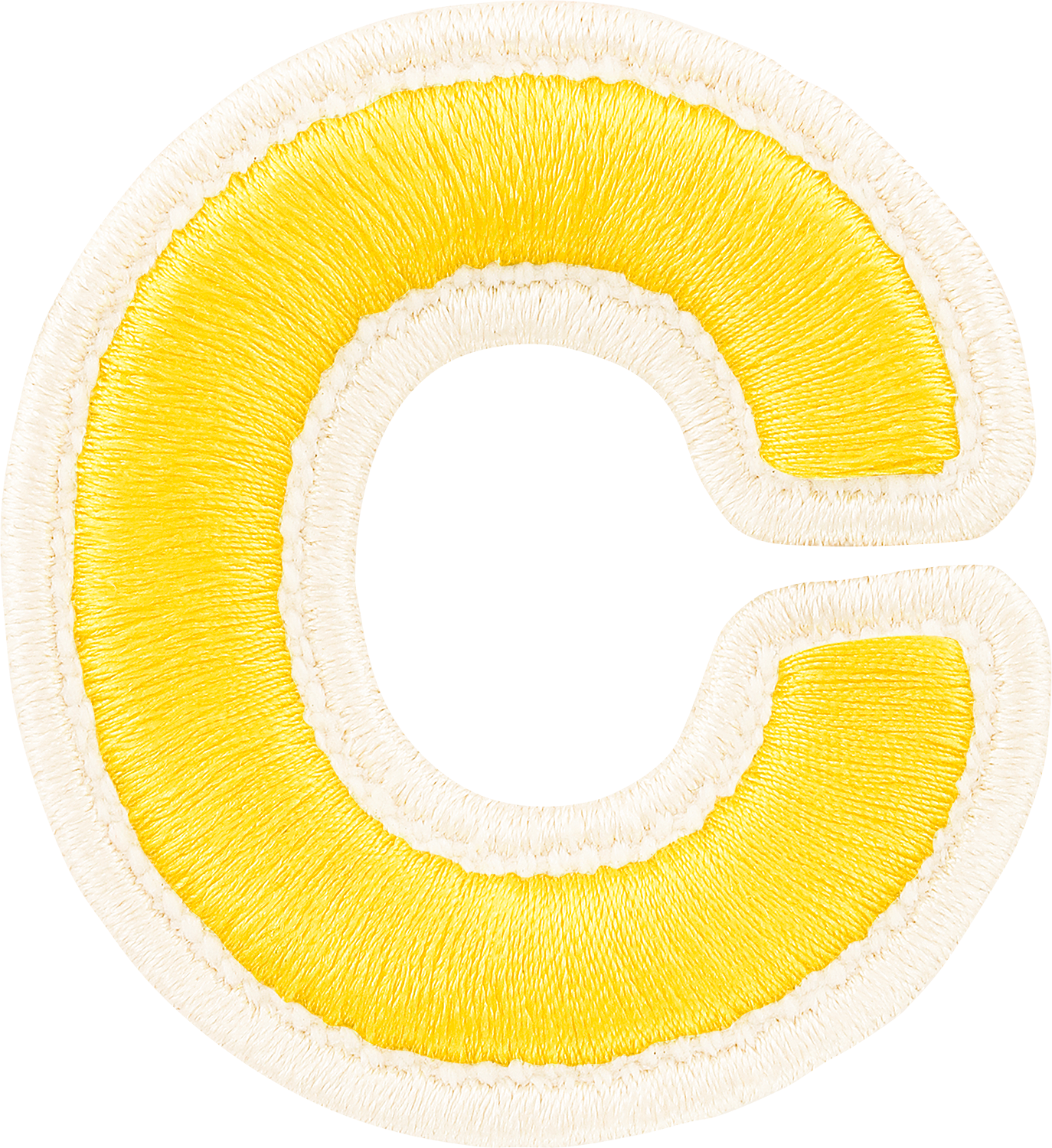 Lemon Rolled Embroidery Letter Patches