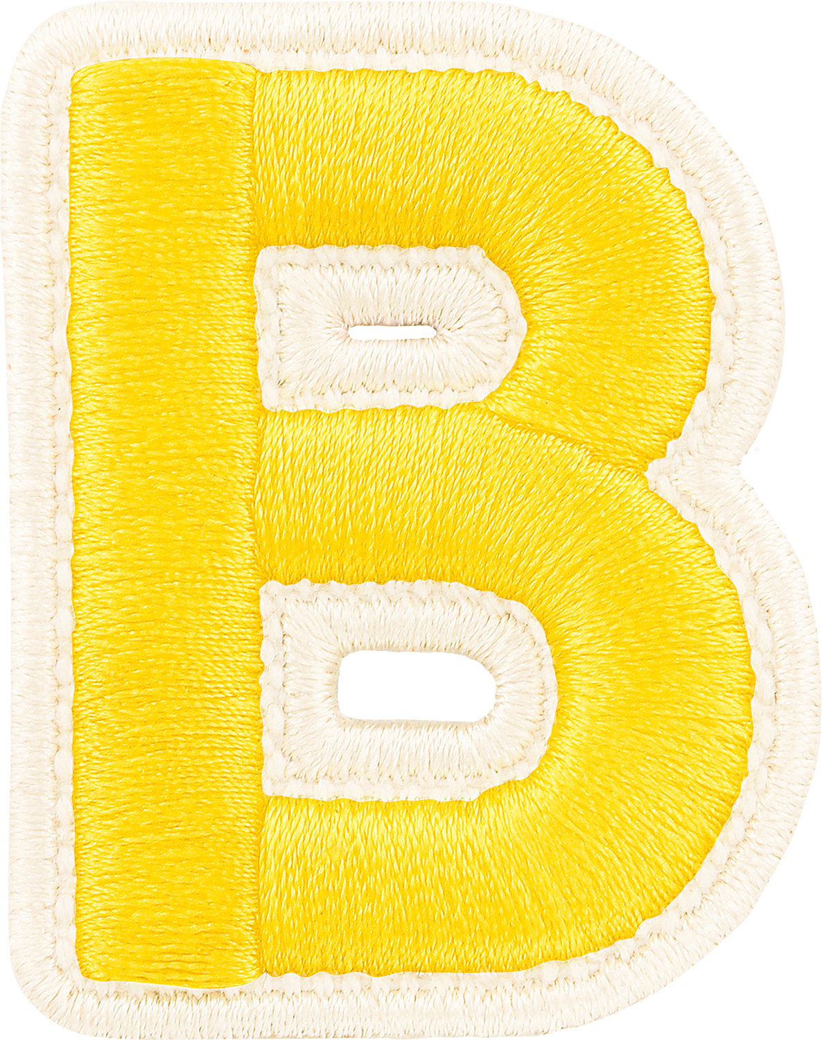Lemon Rolled Embroidery Letter Patches