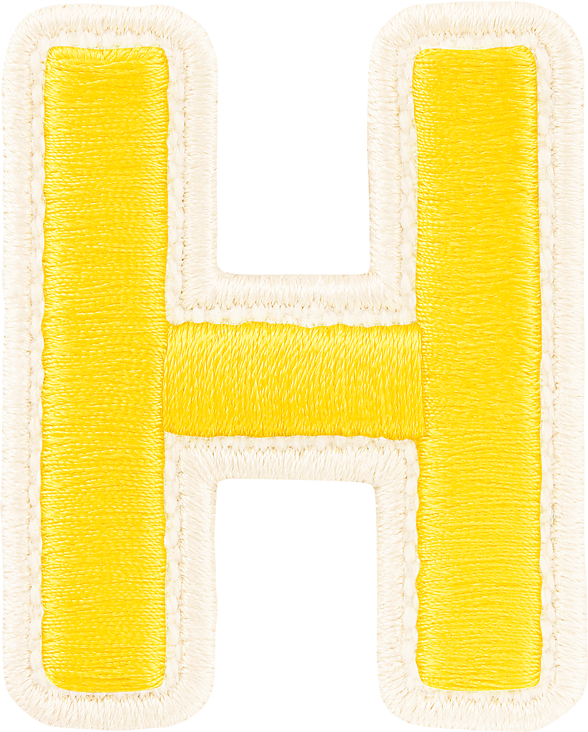 Lemon Rolled Embroidery Letter Patches