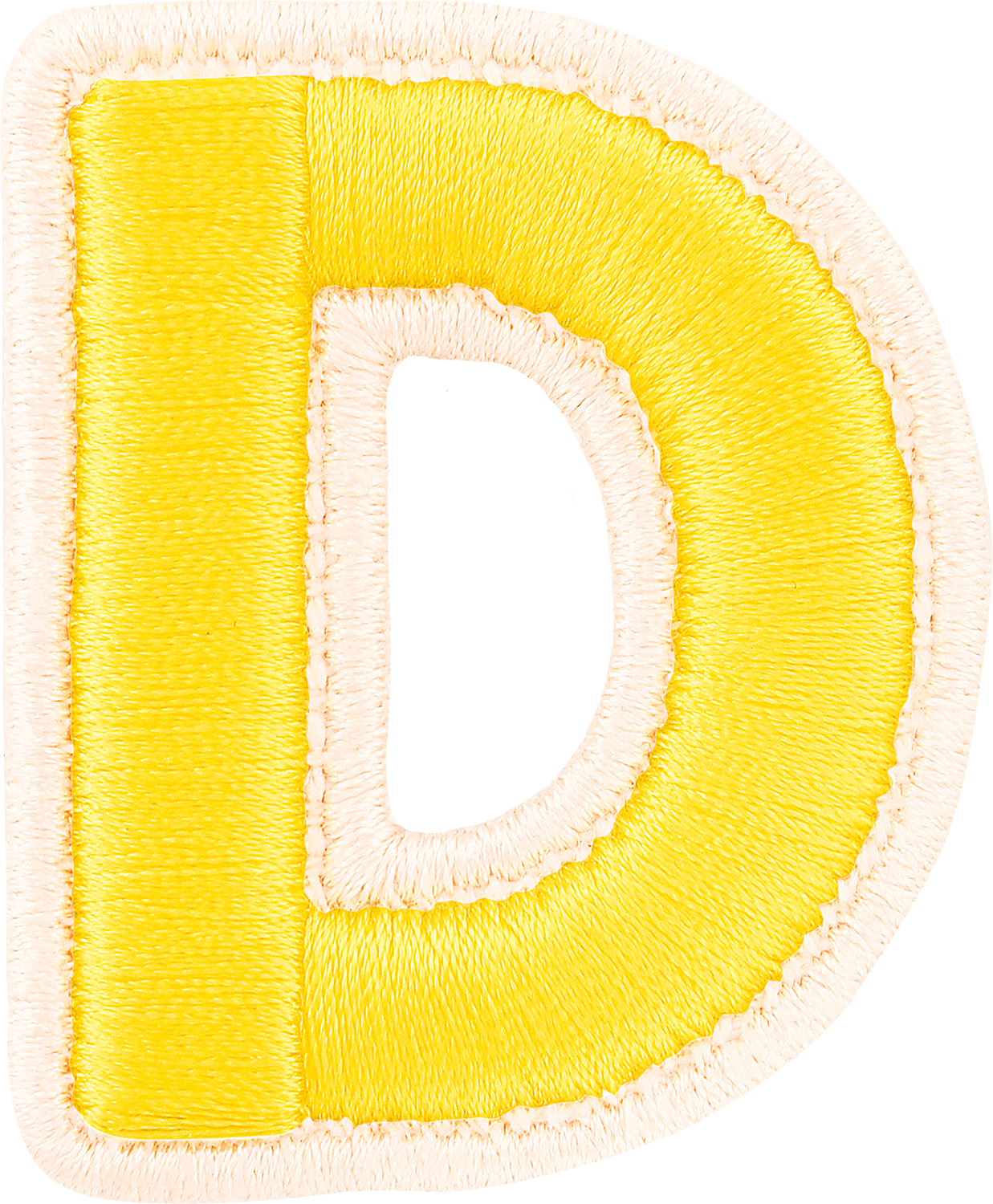 Lemon Rolled Embroidery Letter Patches