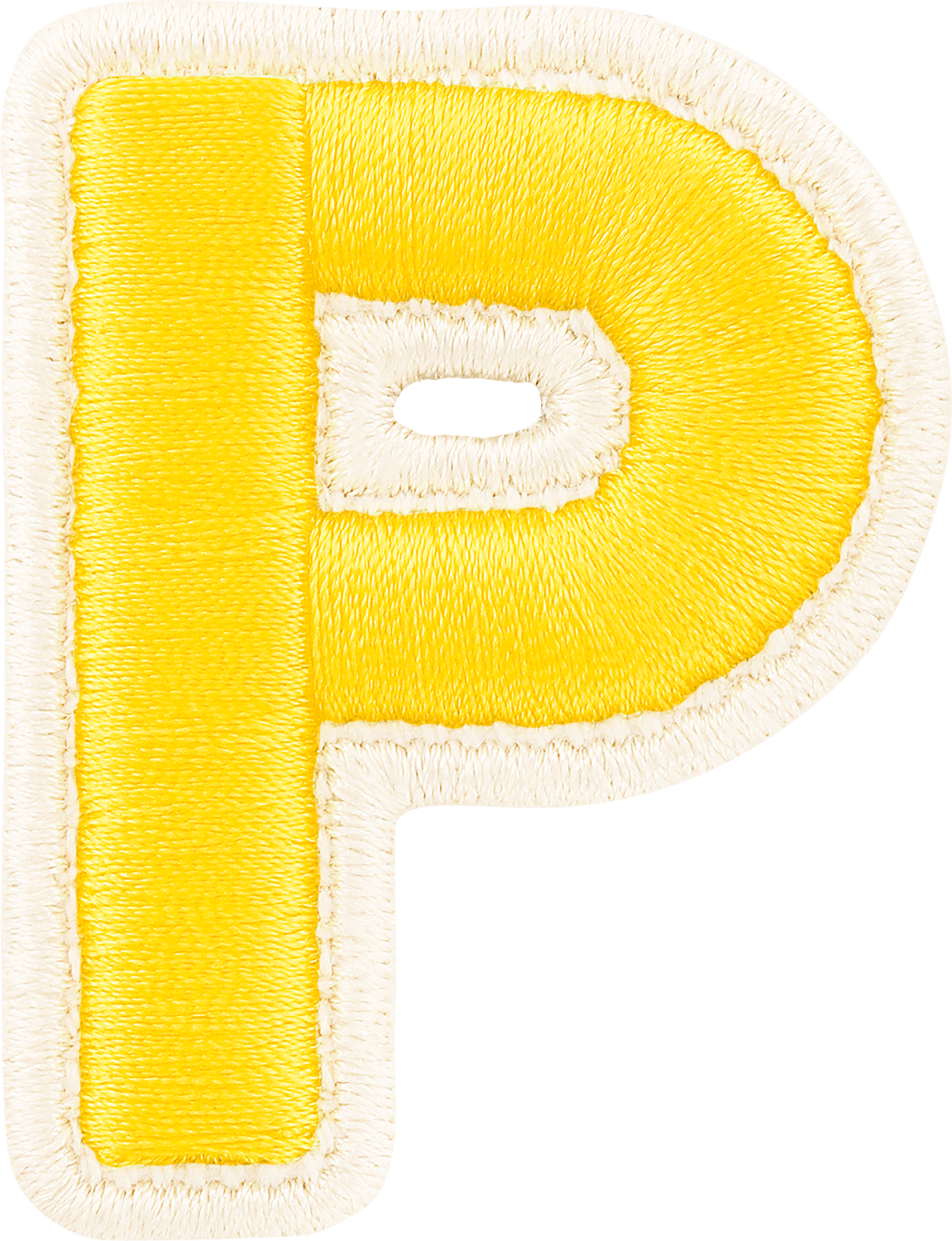 Lemon Rolled Embroidery Letter Patches