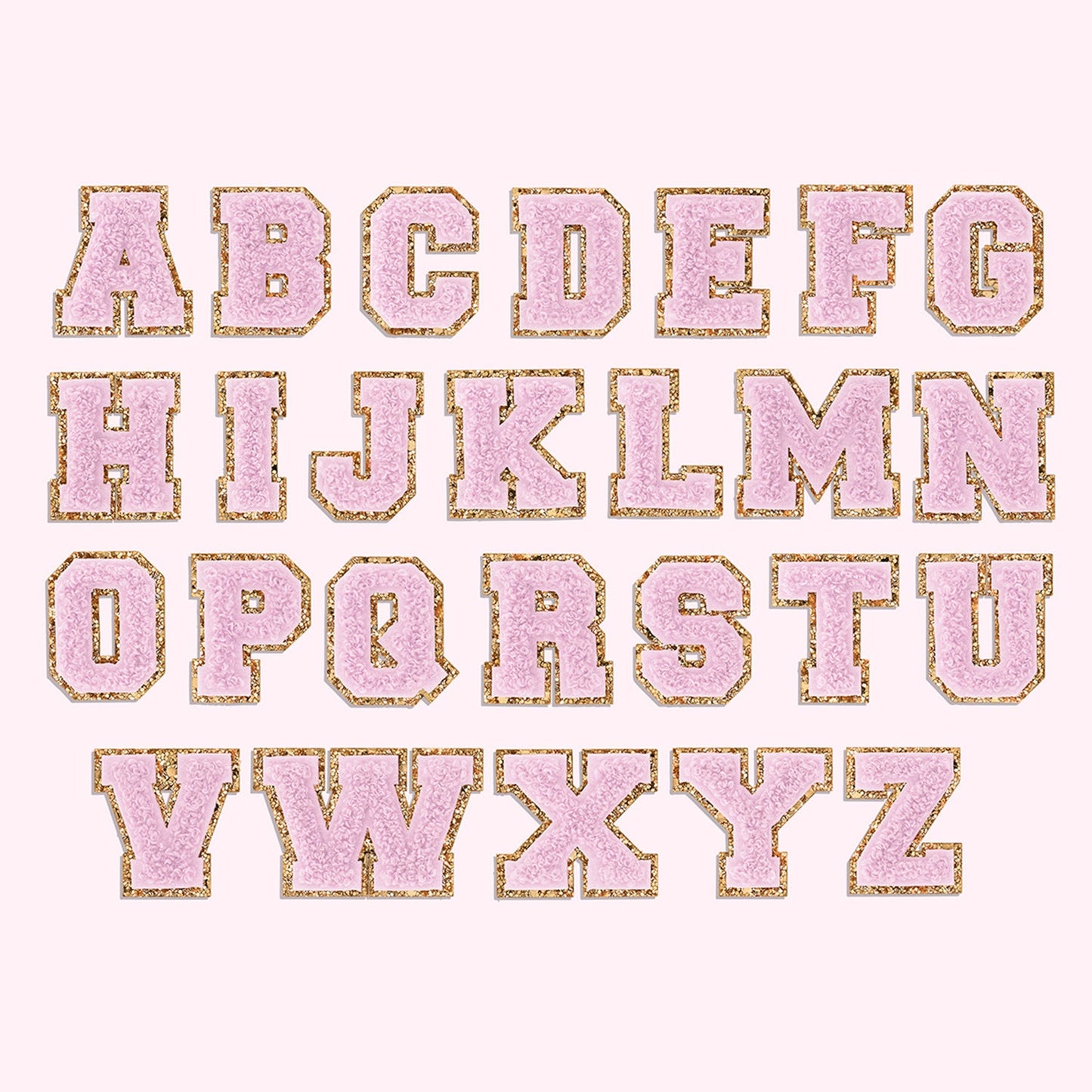 Lilac Mini Glitter Varsity Letter Patch