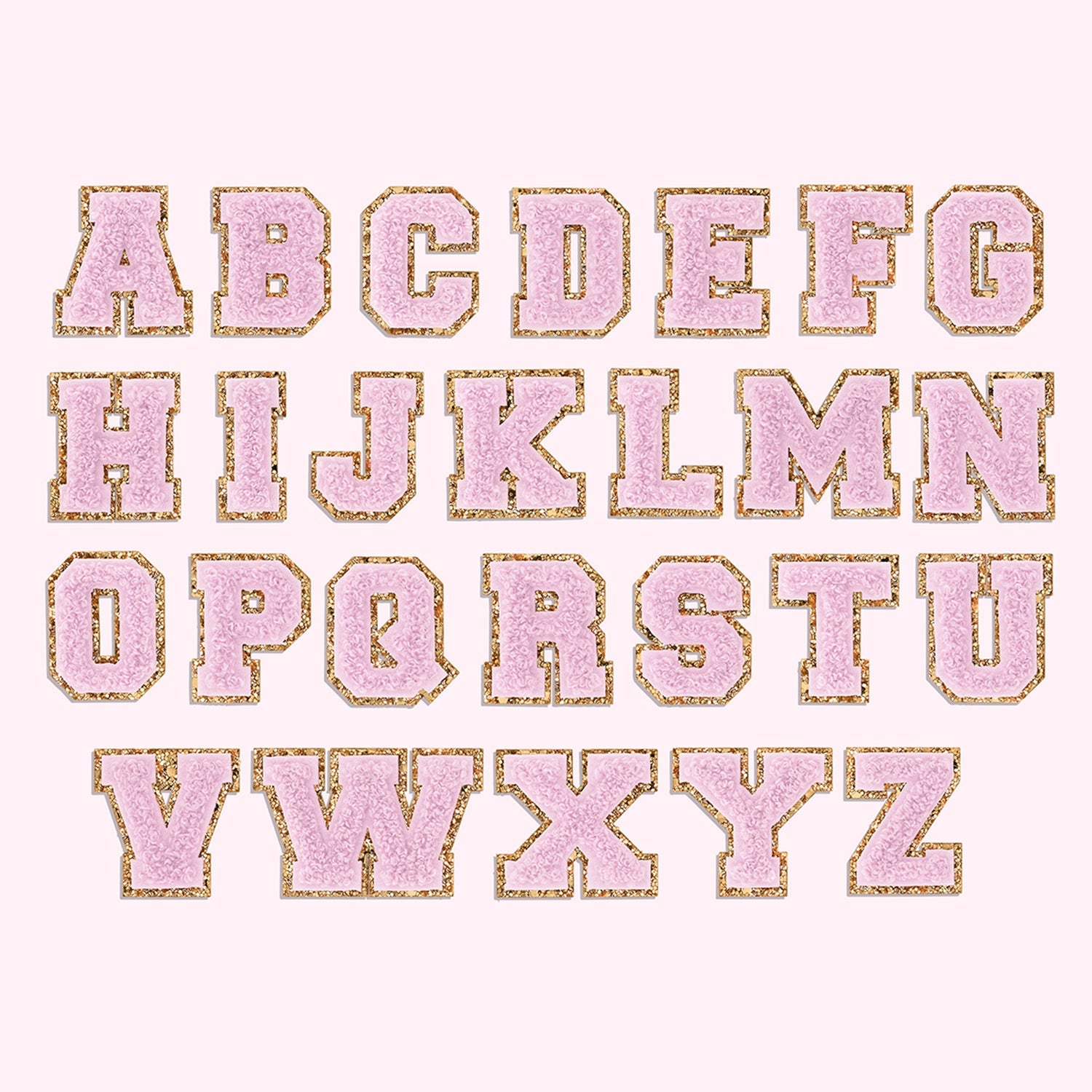 Lilac Mini Glitter Varsity Letter Patch