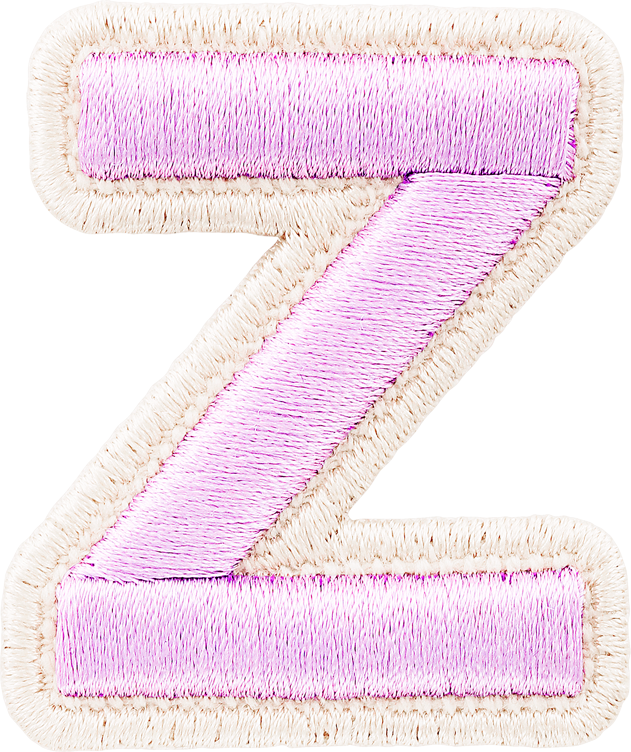 Lilac Rolled Embroidery Letter Patches