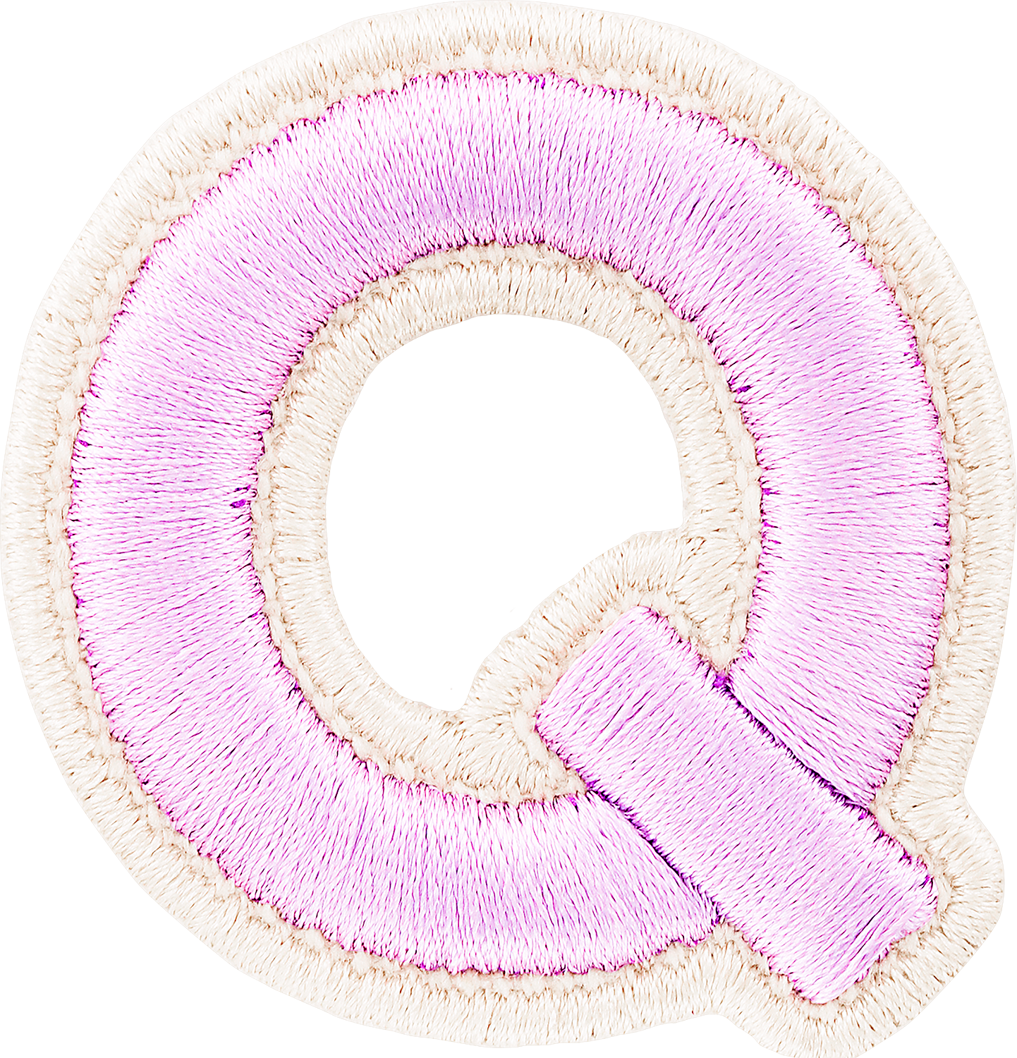 Lilac Rolled Embroidery Letter Patches