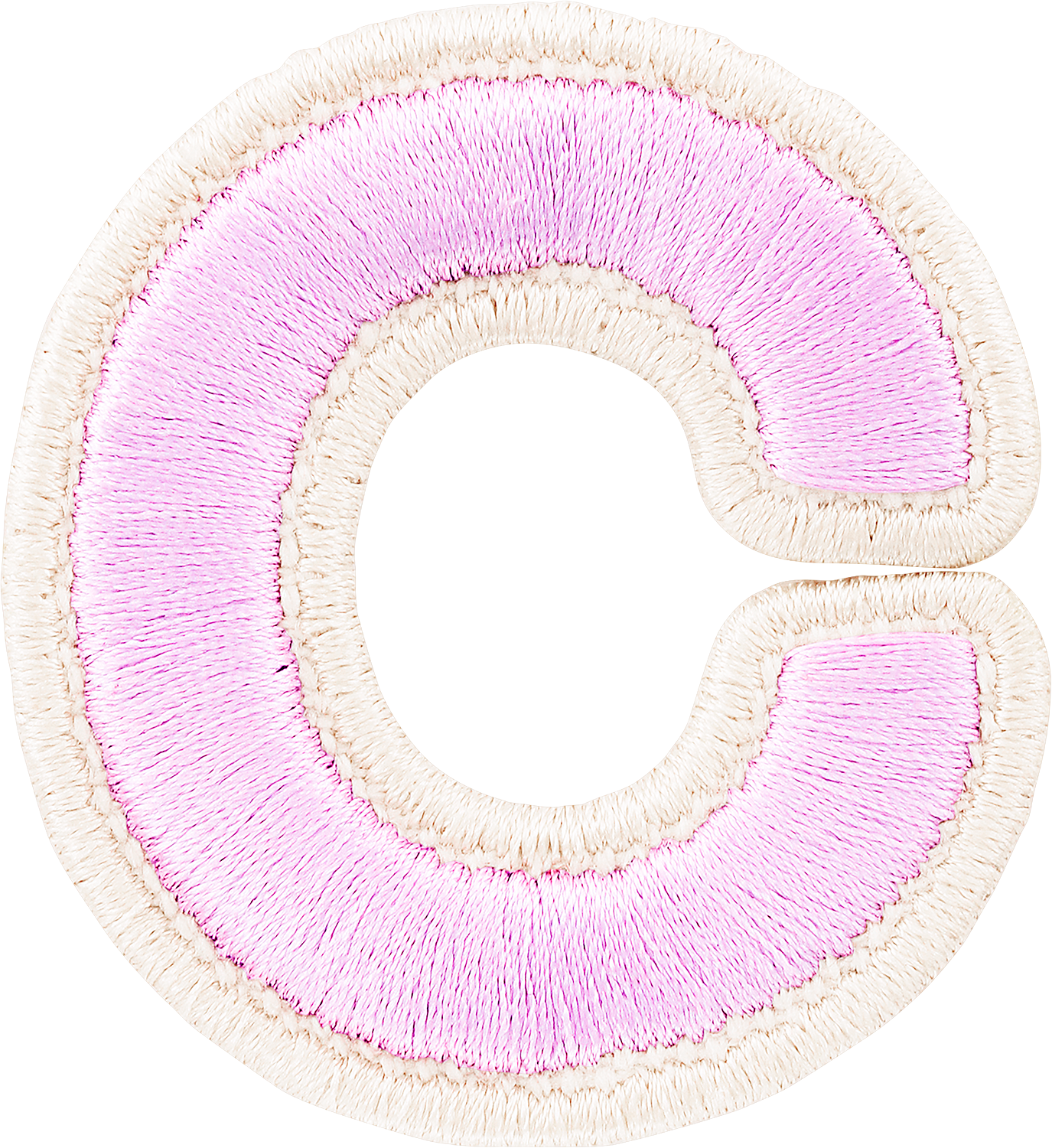 Lilac Rolled Embroidery Letter Patches