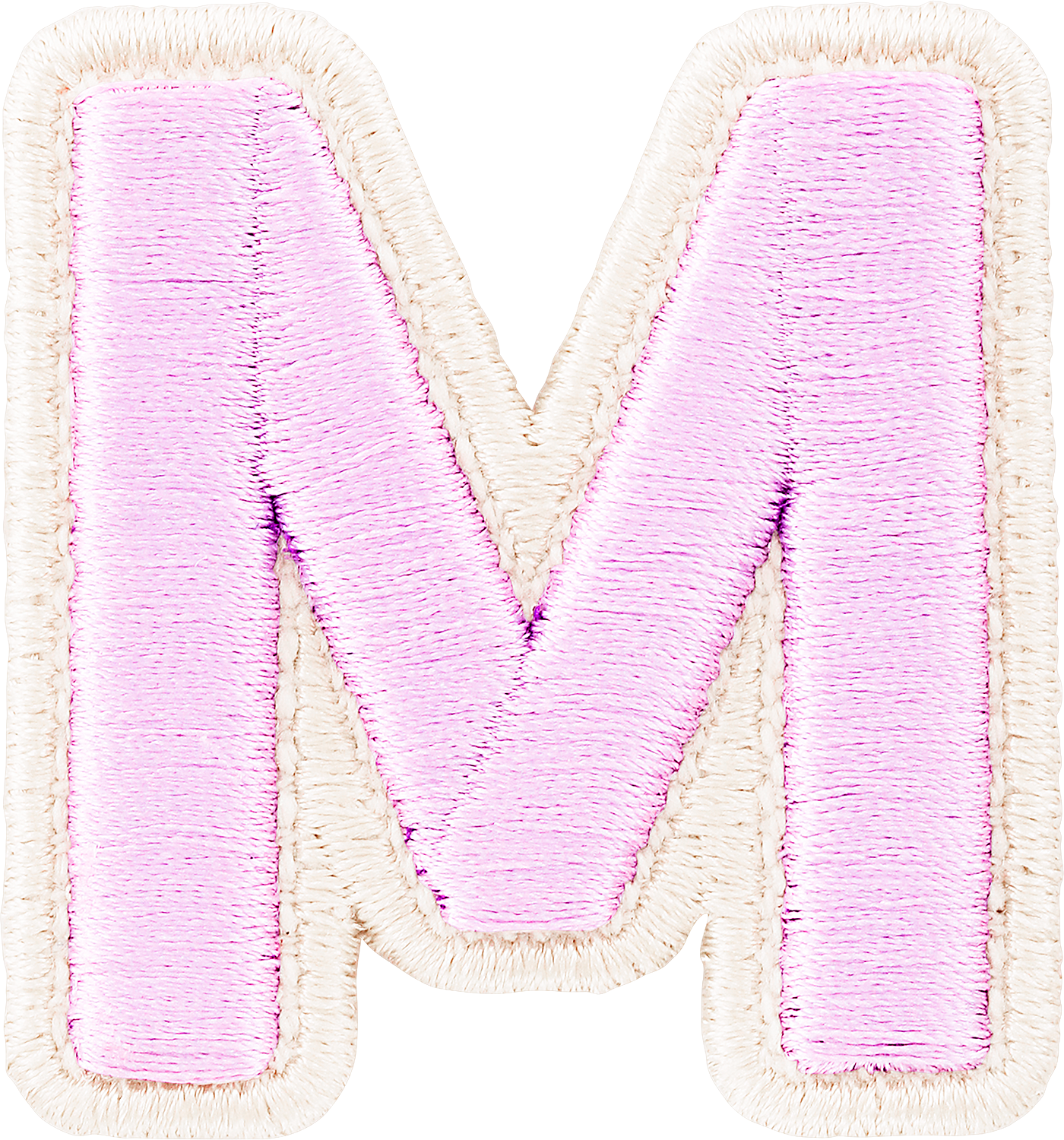 Lilac Rolled Embroidery Letter Patches