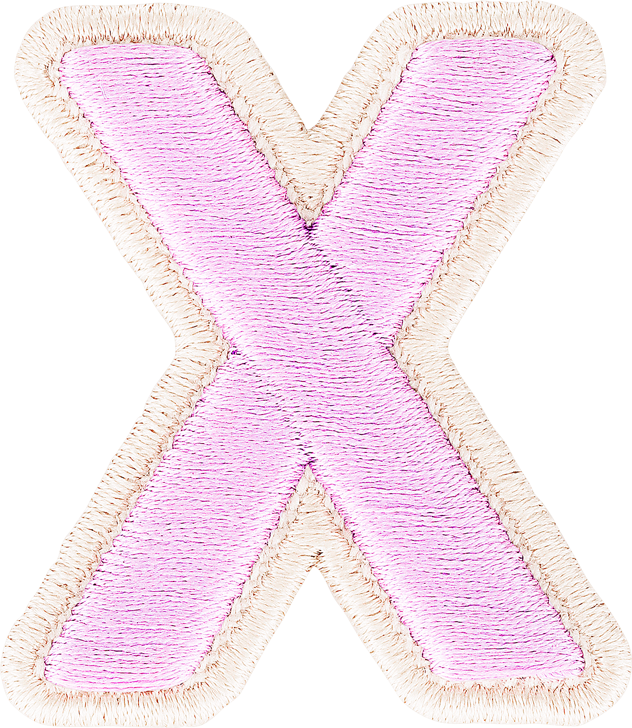 Lilac Rolled Embroidery Letter Patches