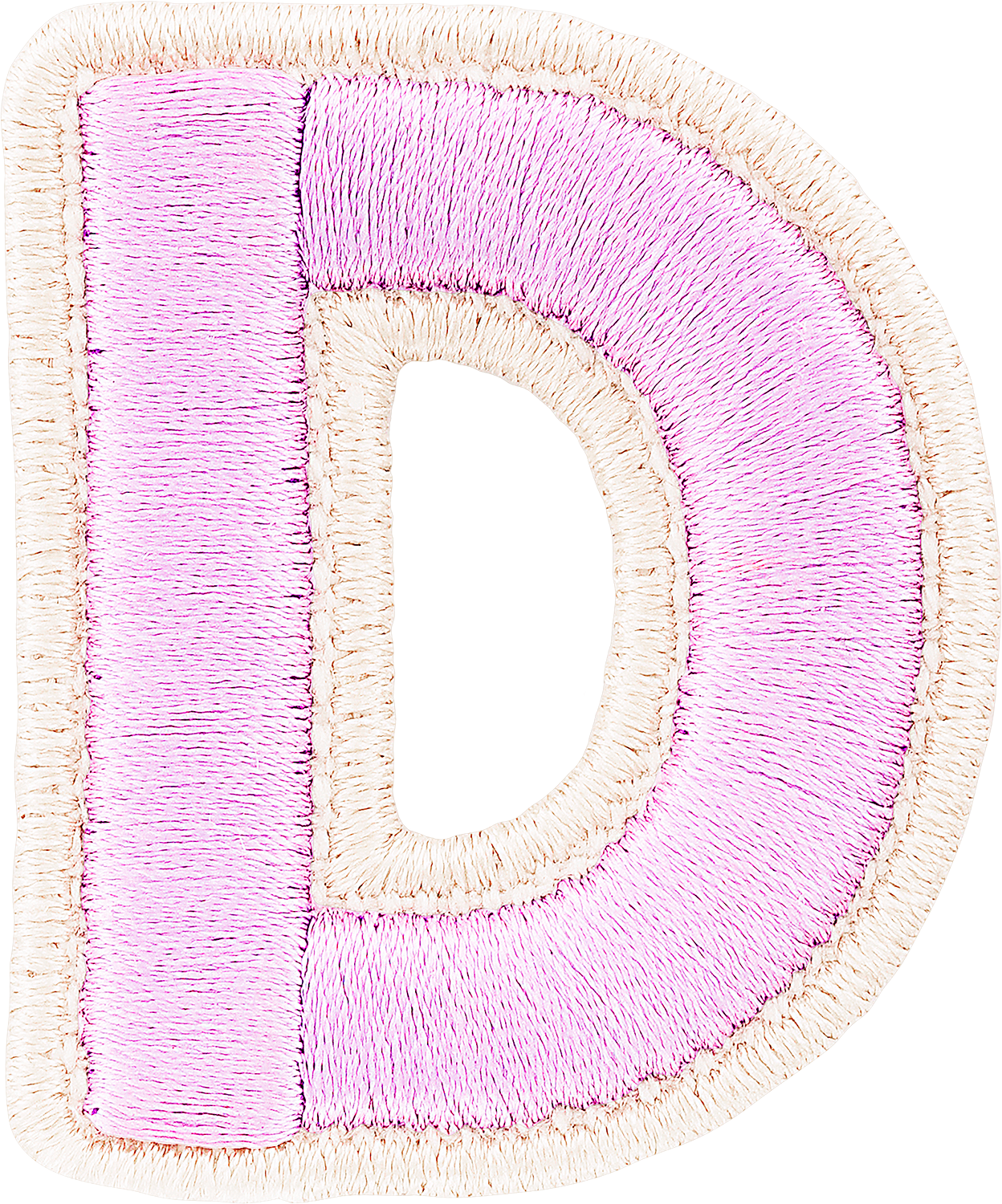 Lilac Rolled Embroidery Letter Patches
