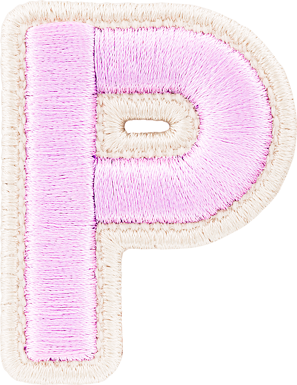 Lilac Rolled Embroidery Letter Patches