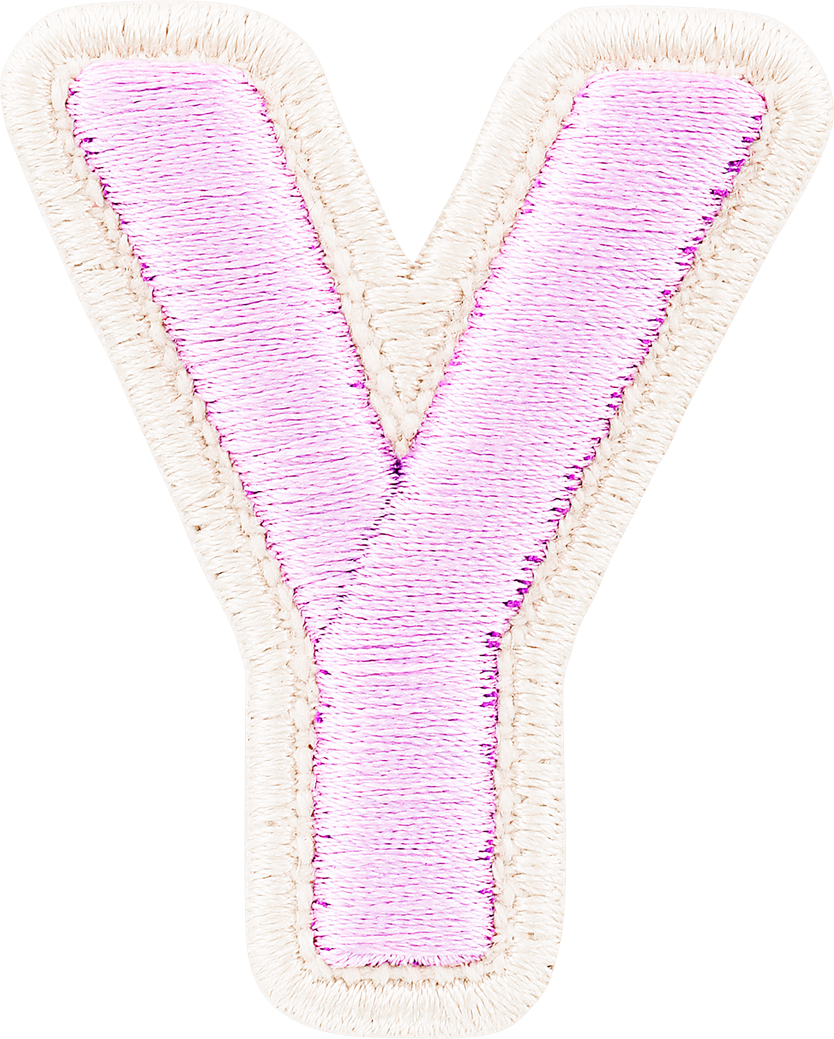 Lilac Rolled Embroidery Letter Patches