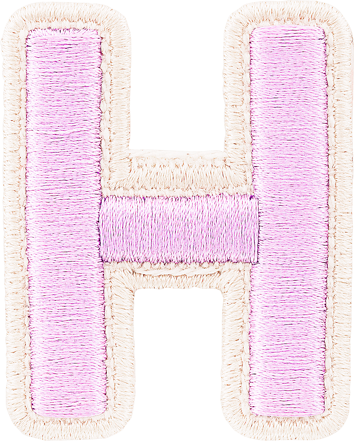 Lilac Rolled Embroidery Letter Patches