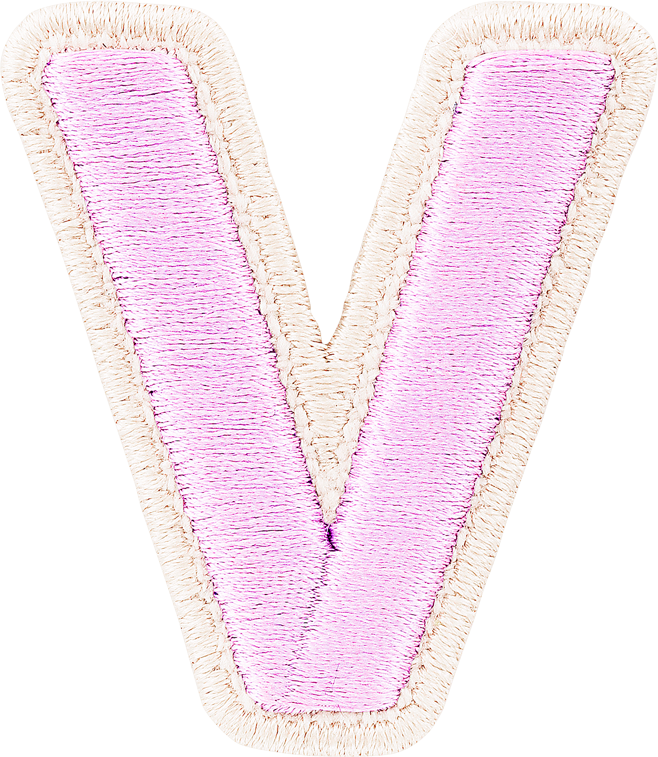 Lilac Rolled Embroidery Letter Patches