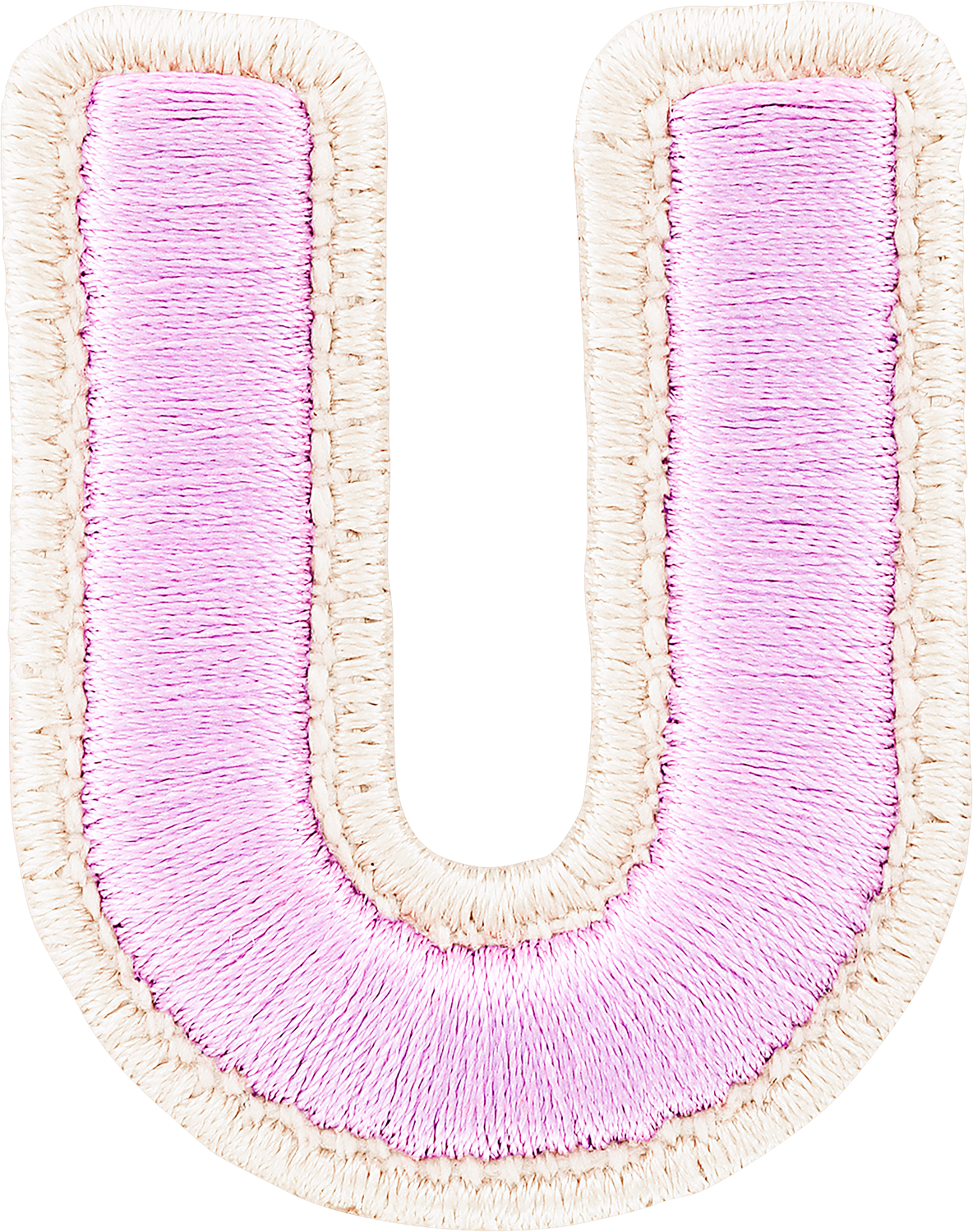 Lilac Rolled Embroidery Letter Patches