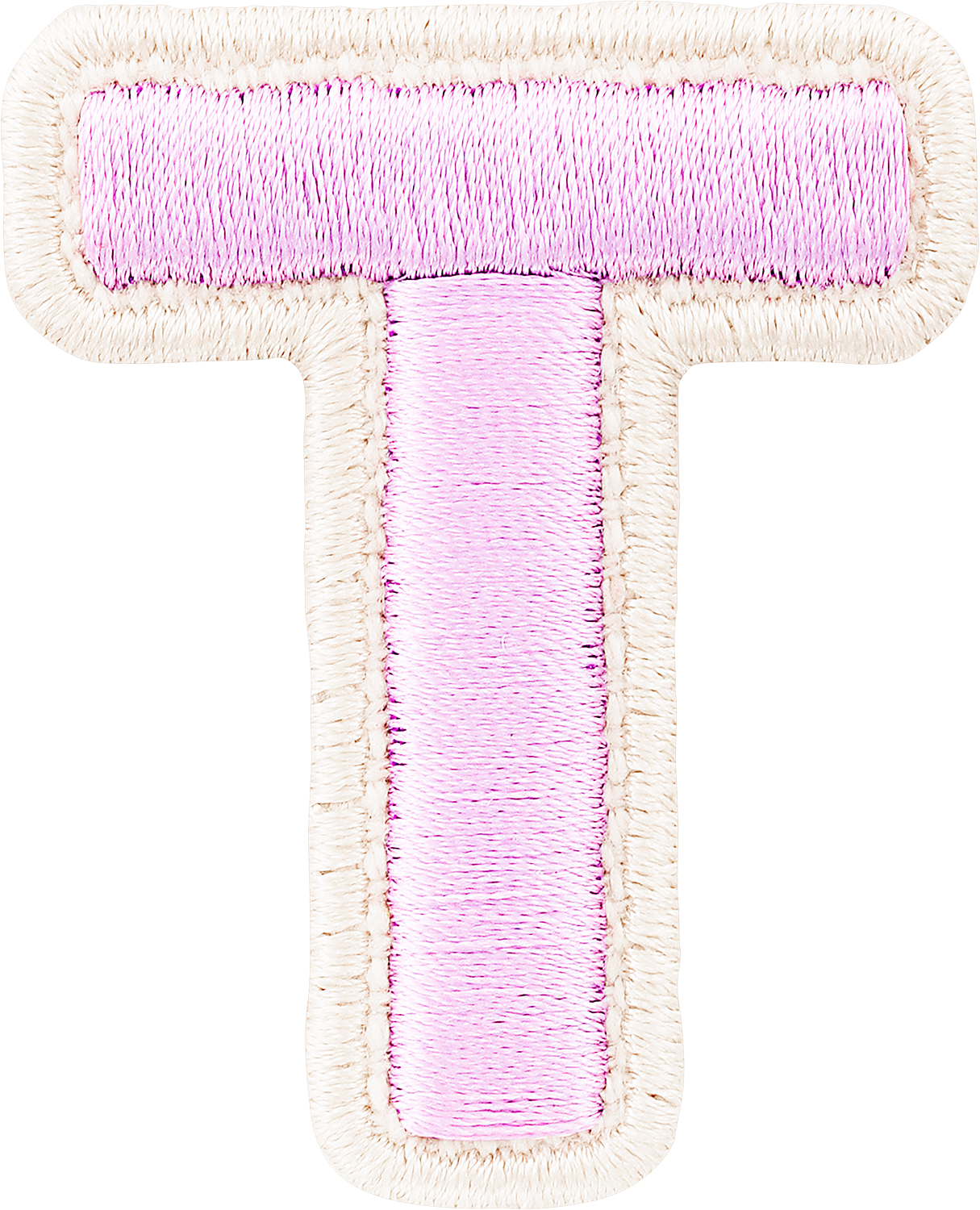 Lilac Rolled Embroidery Letter Patches