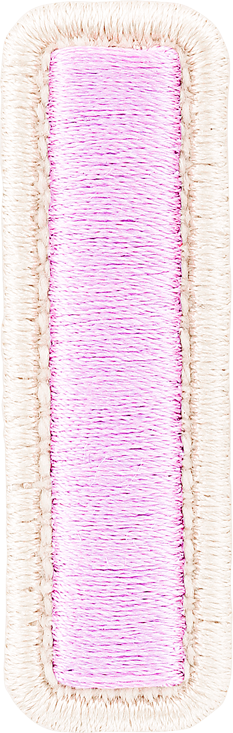 Lilac Rolled Embroidery Letter Patches