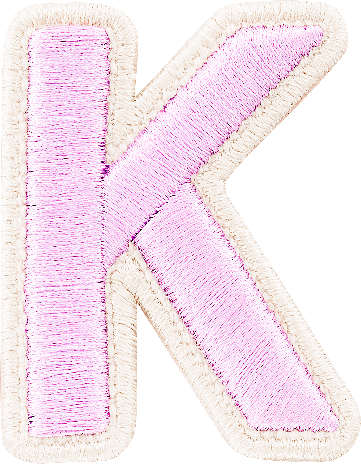 Lilac Rolled Embroidery Letter Patches