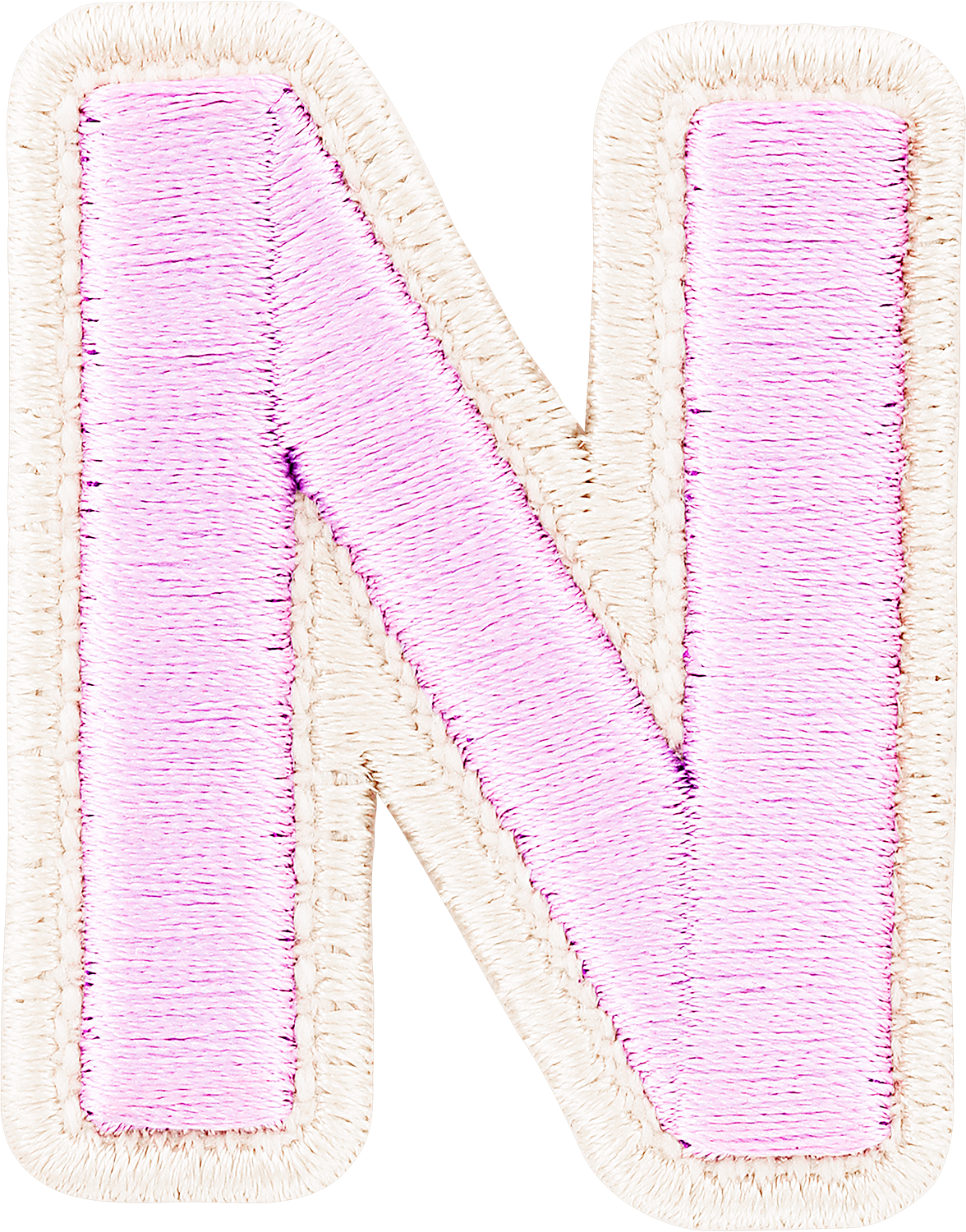 Lilac Rolled Embroidery Letter Patches