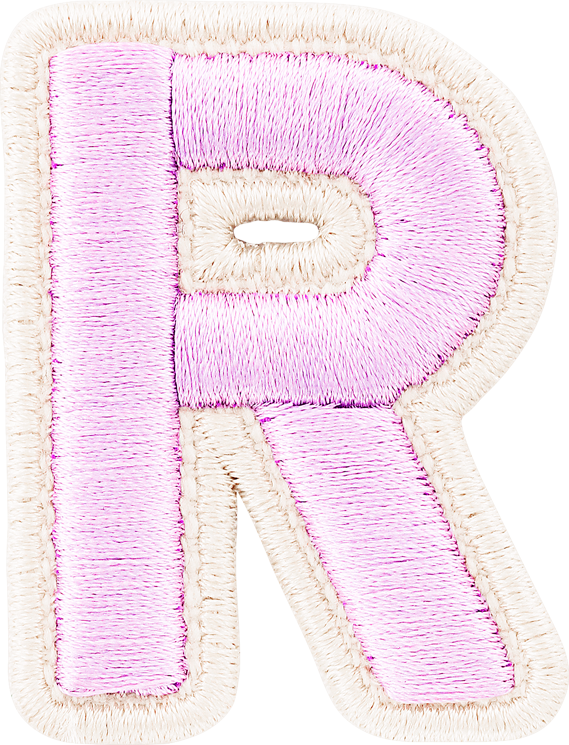 Lilac Rolled Embroidery Letter Patches