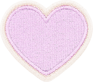 Lilac Rolled Embroidery Heart Patch