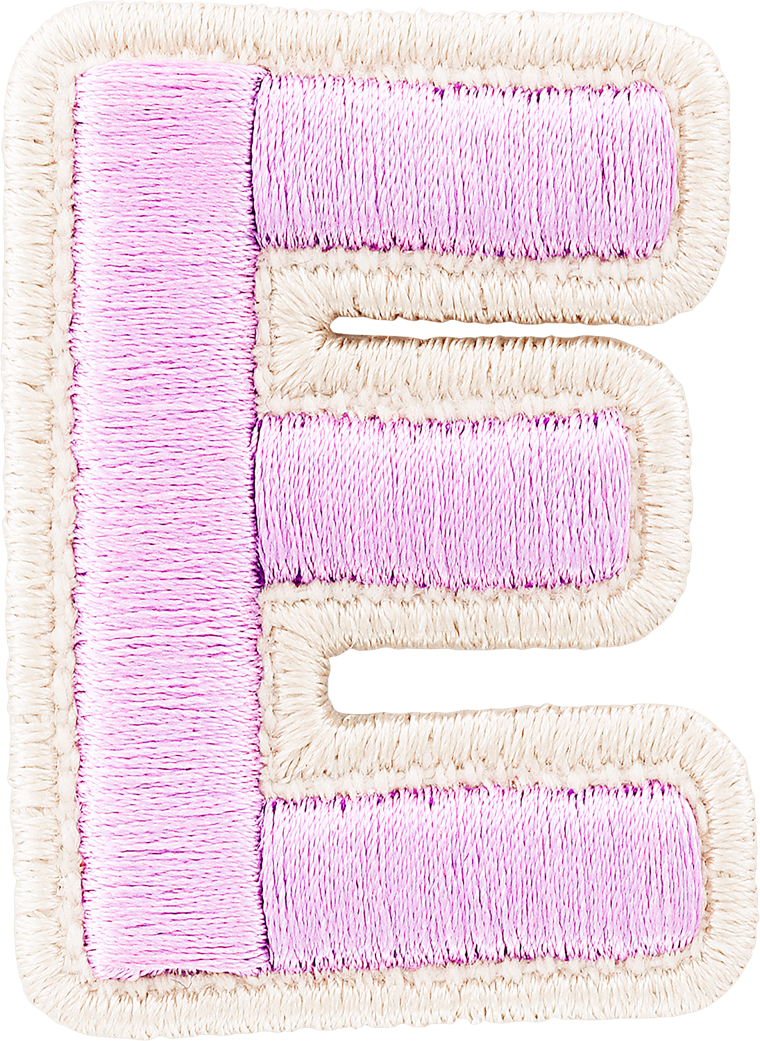 Lilac Rolled Embroidery Letter Patches