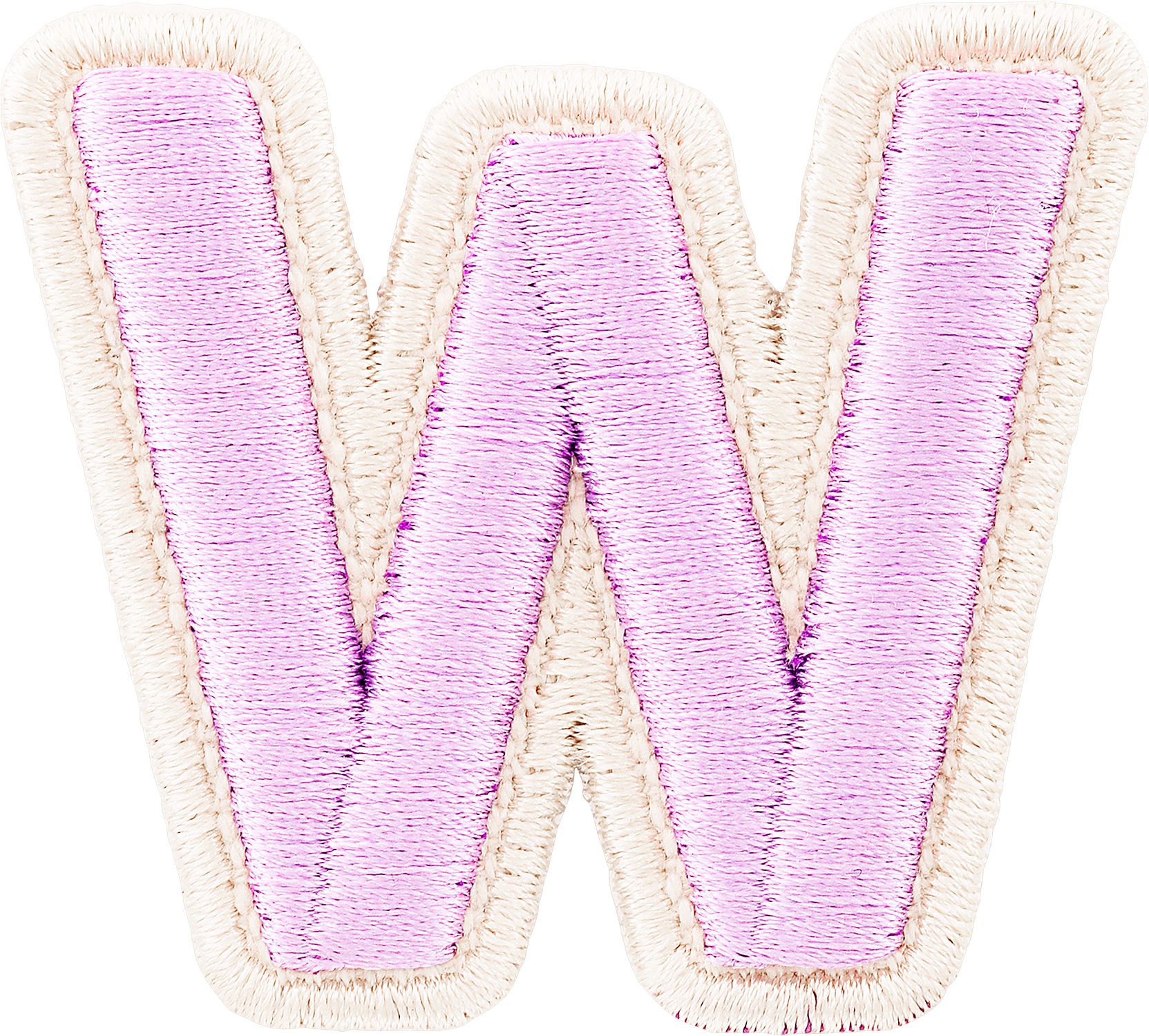 Lilac Rolled Embroidery Letter Patches