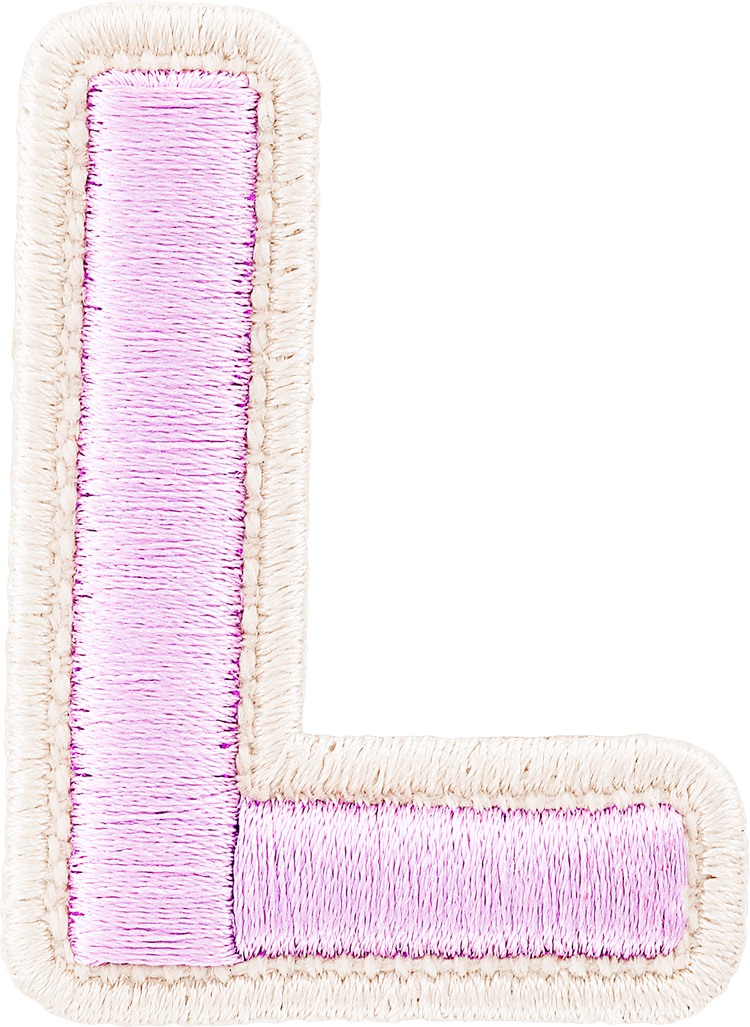 Lilac Rolled Embroidery Letter Patches