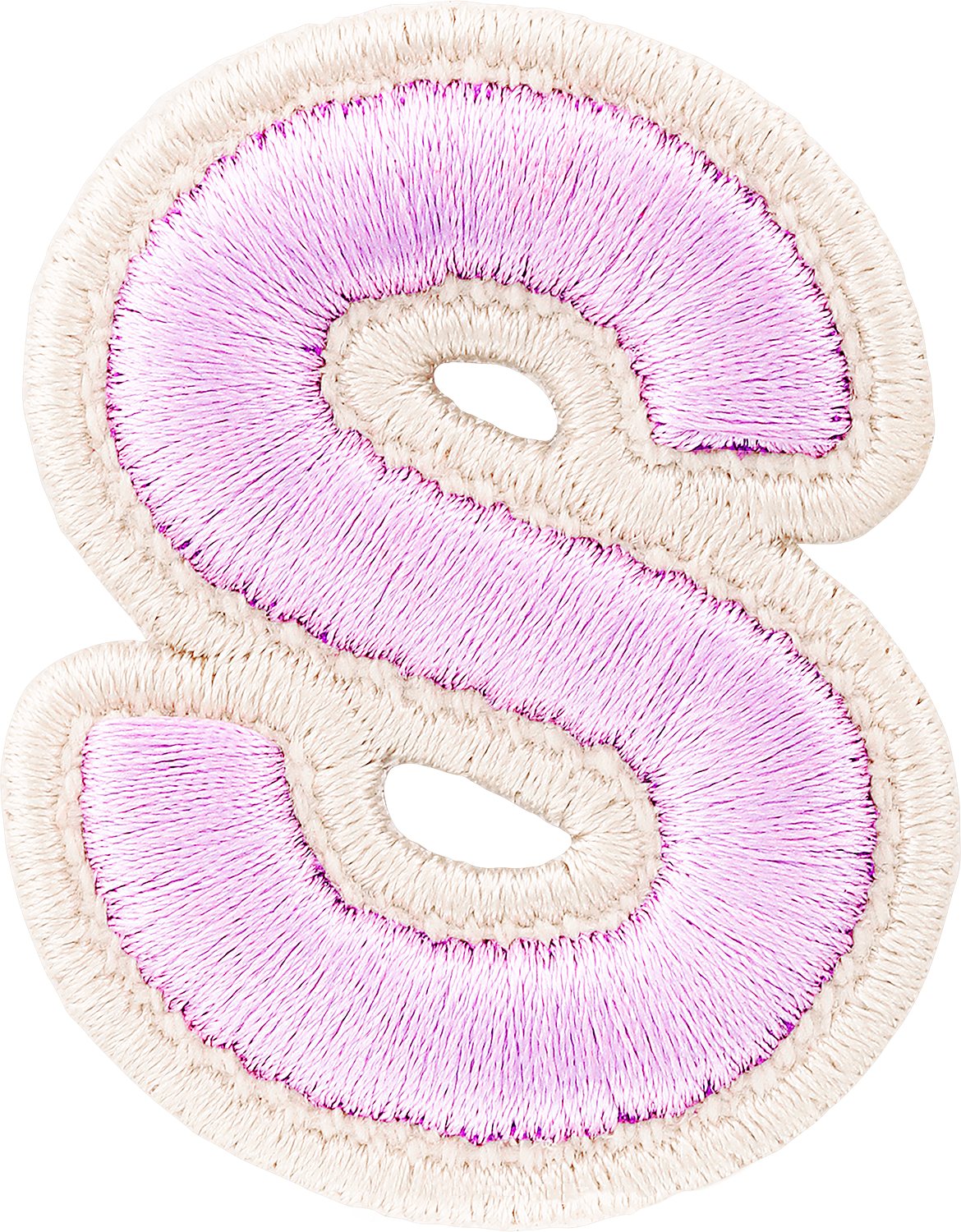 Lilac Rolled Embroidery Letter Patches