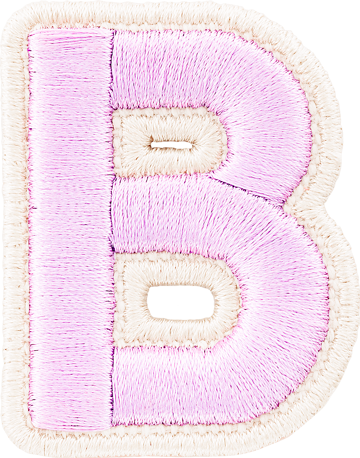 Lilac Rolled Embroidery Letter Patches