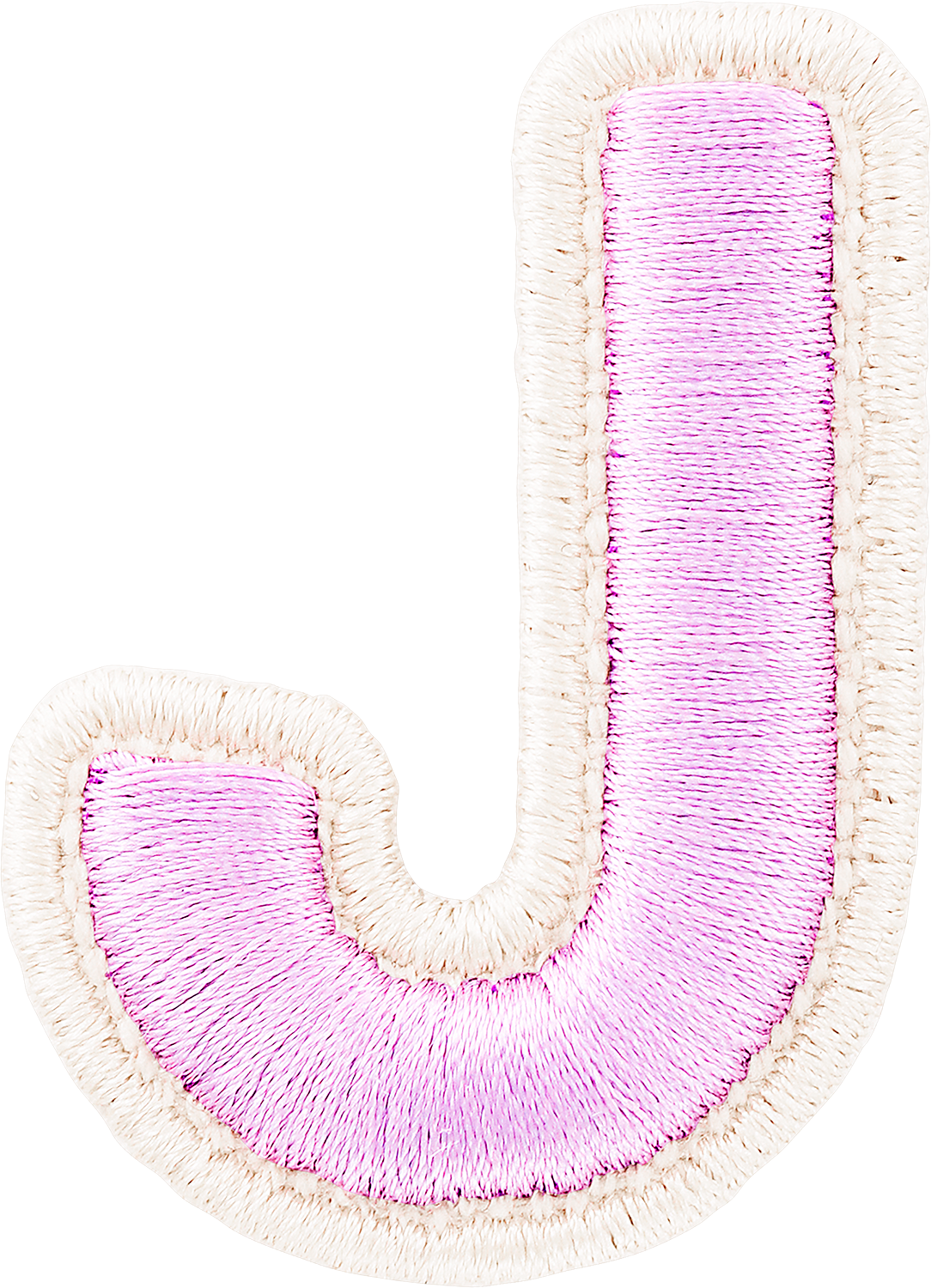 Lilac Rolled Embroidery Letter Patches