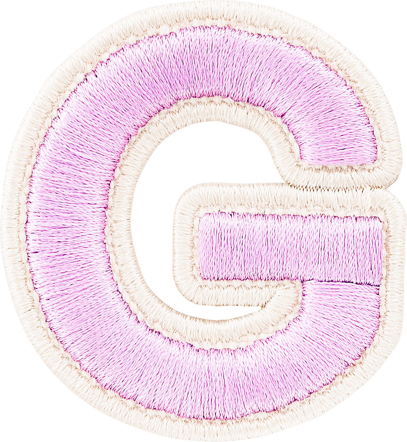 Lilac Rolled Embroidery Letter Patches