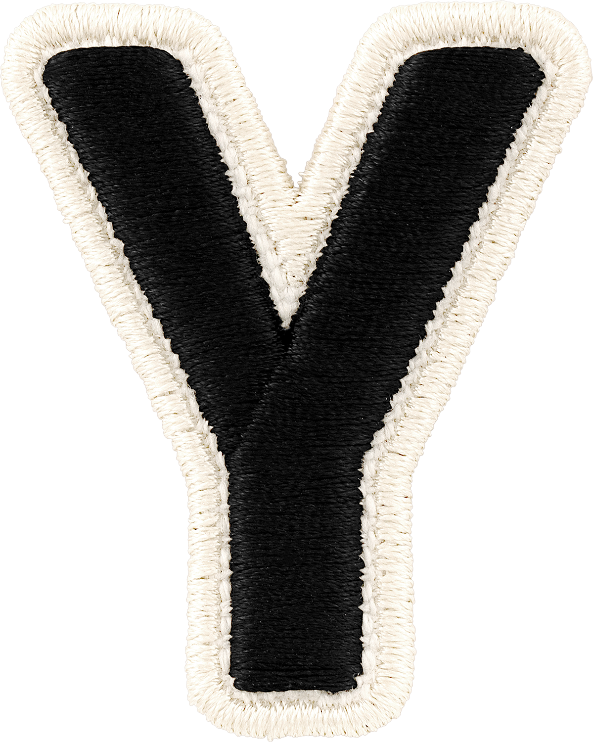Noir Rolled Embroidery Letter Patches