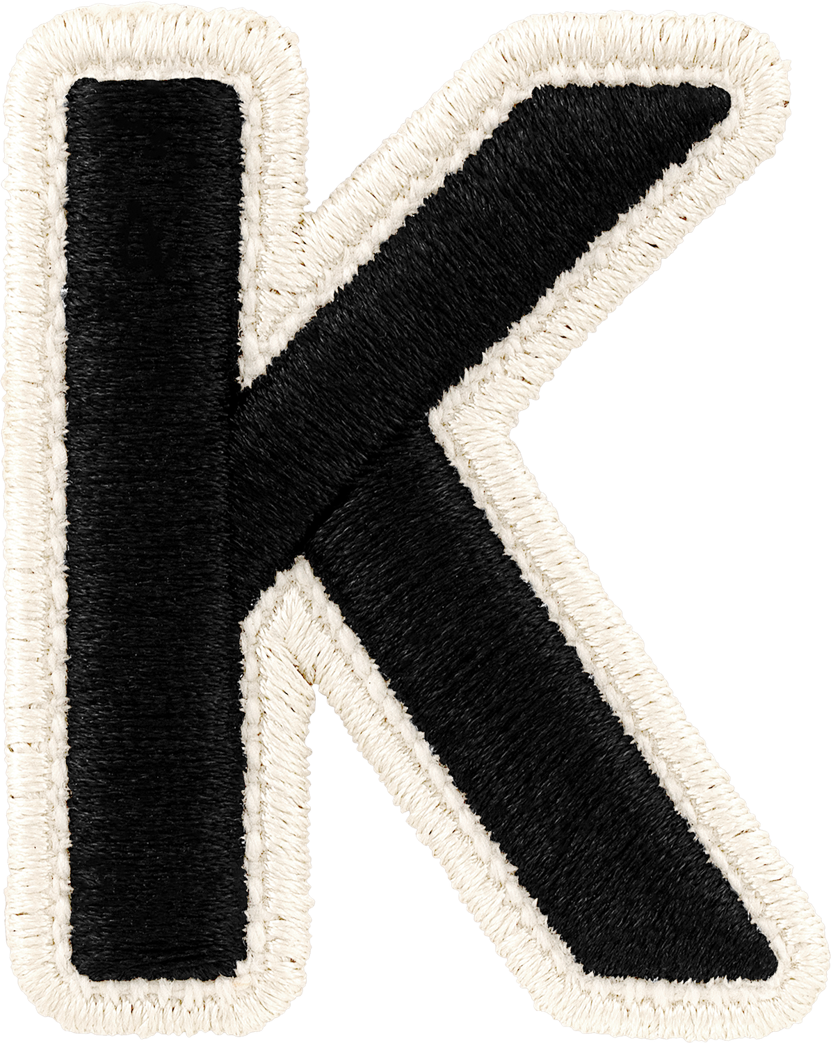 Noir Rolled Embroidery Letter Patches